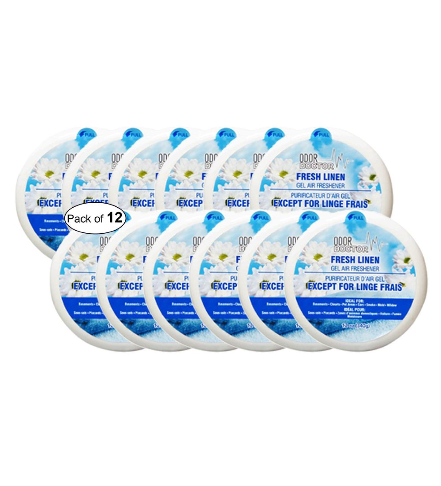 Odor Doctor Gel Air Freshener- Fresh Linen (340g) (Pack of 12)