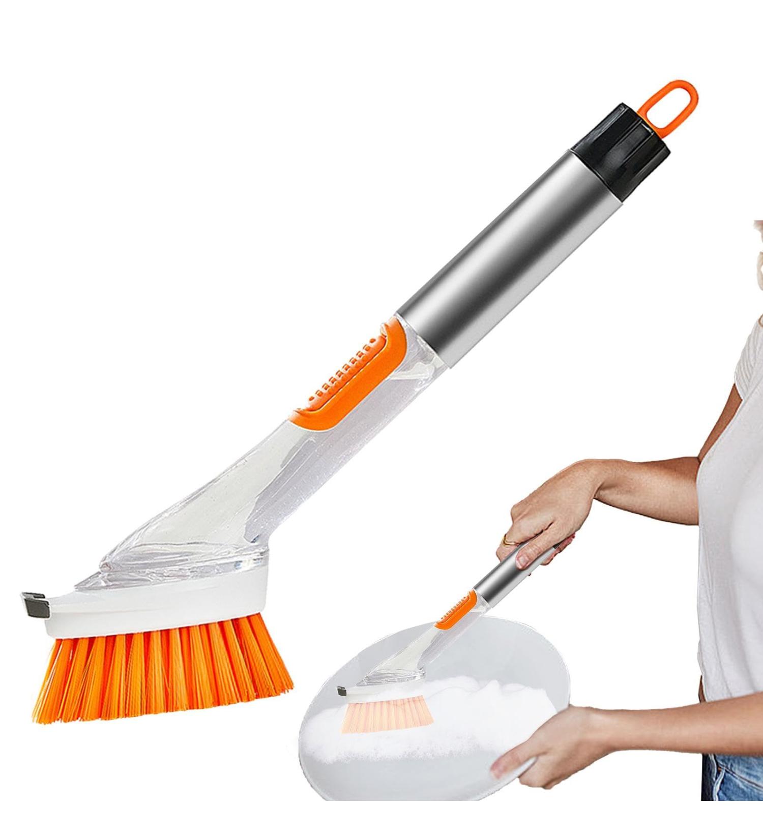 Kitchen Dish Scrub Brush | Dish Scrub Brush - Long-Lasting Sturdy Ergonomic Kitchen Brush Effective Household Cleaning Tools - Buy Online on GoSupps.com