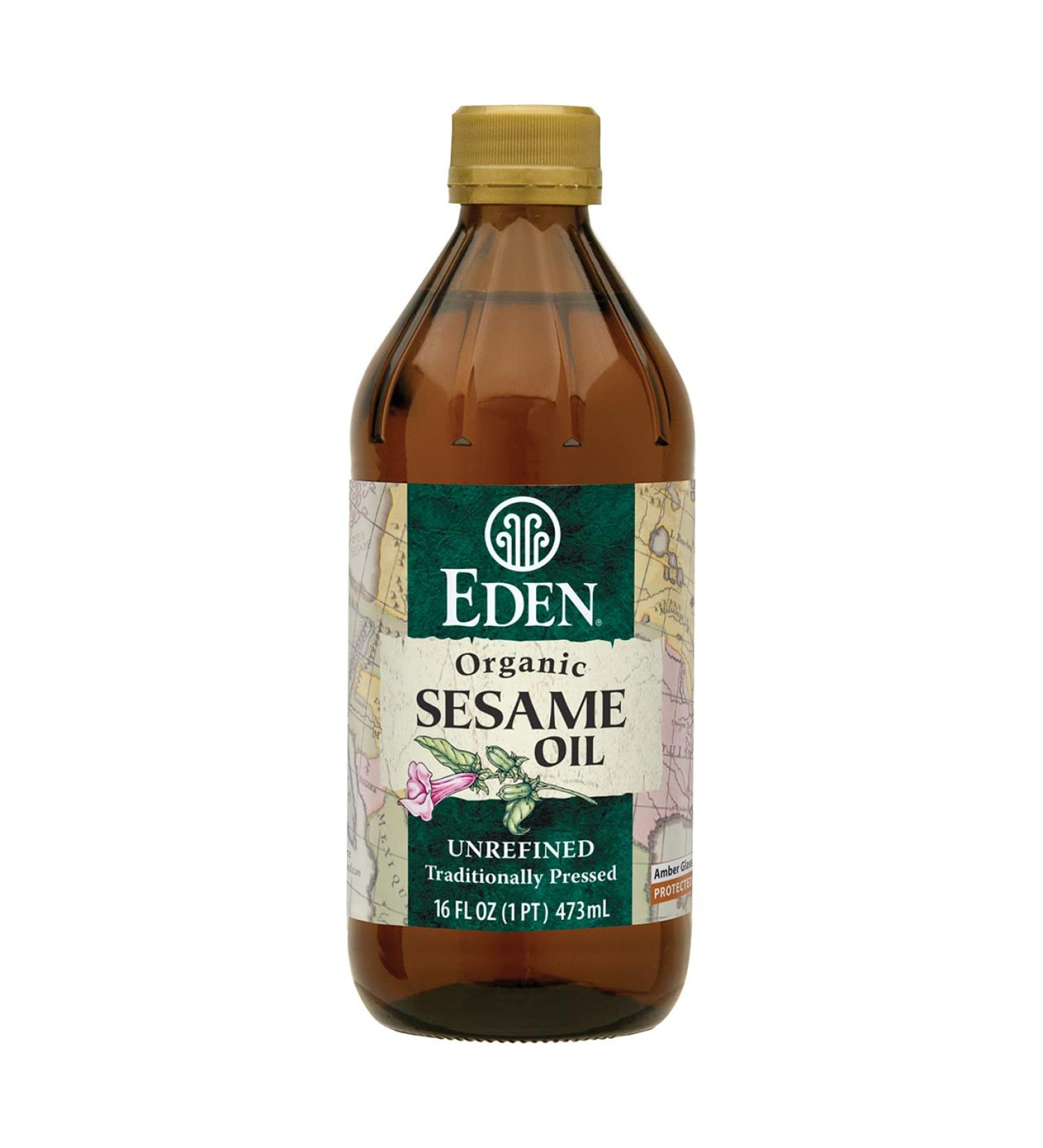 Eden Foods Organic Unrefined Sesame Oil - 16 fl oz (473 ml) | Pure & Natural Cooking Oil - Buy Online on GoSupps.com