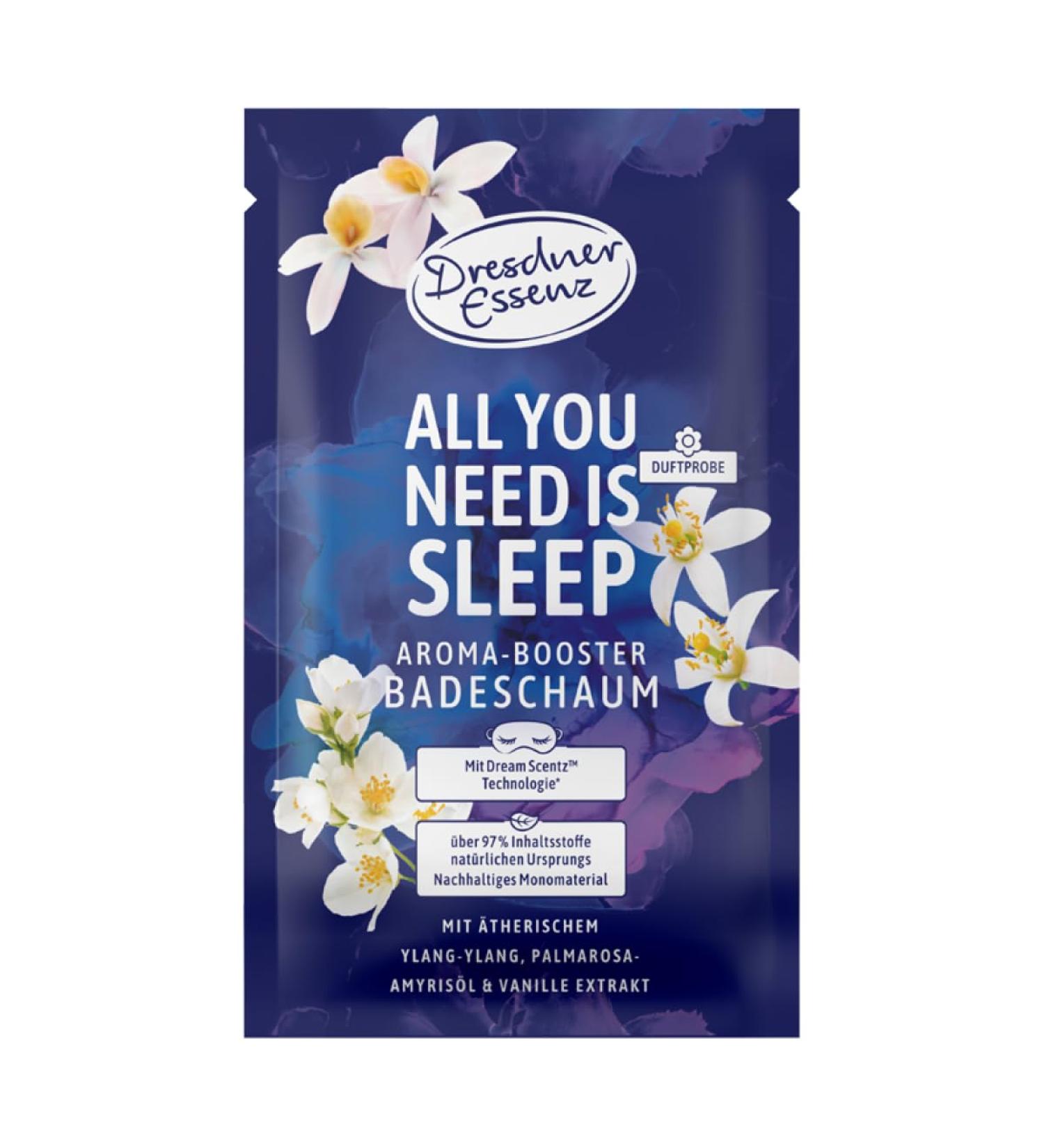 Dresdner Essenz - All you need is sleep bubble bath - Relaxing floral bath with palmarosa oil and West Indian sandalwood oil - Relaxing almond oil and vanilla extract for the - Buy Online on GoSupps.com
