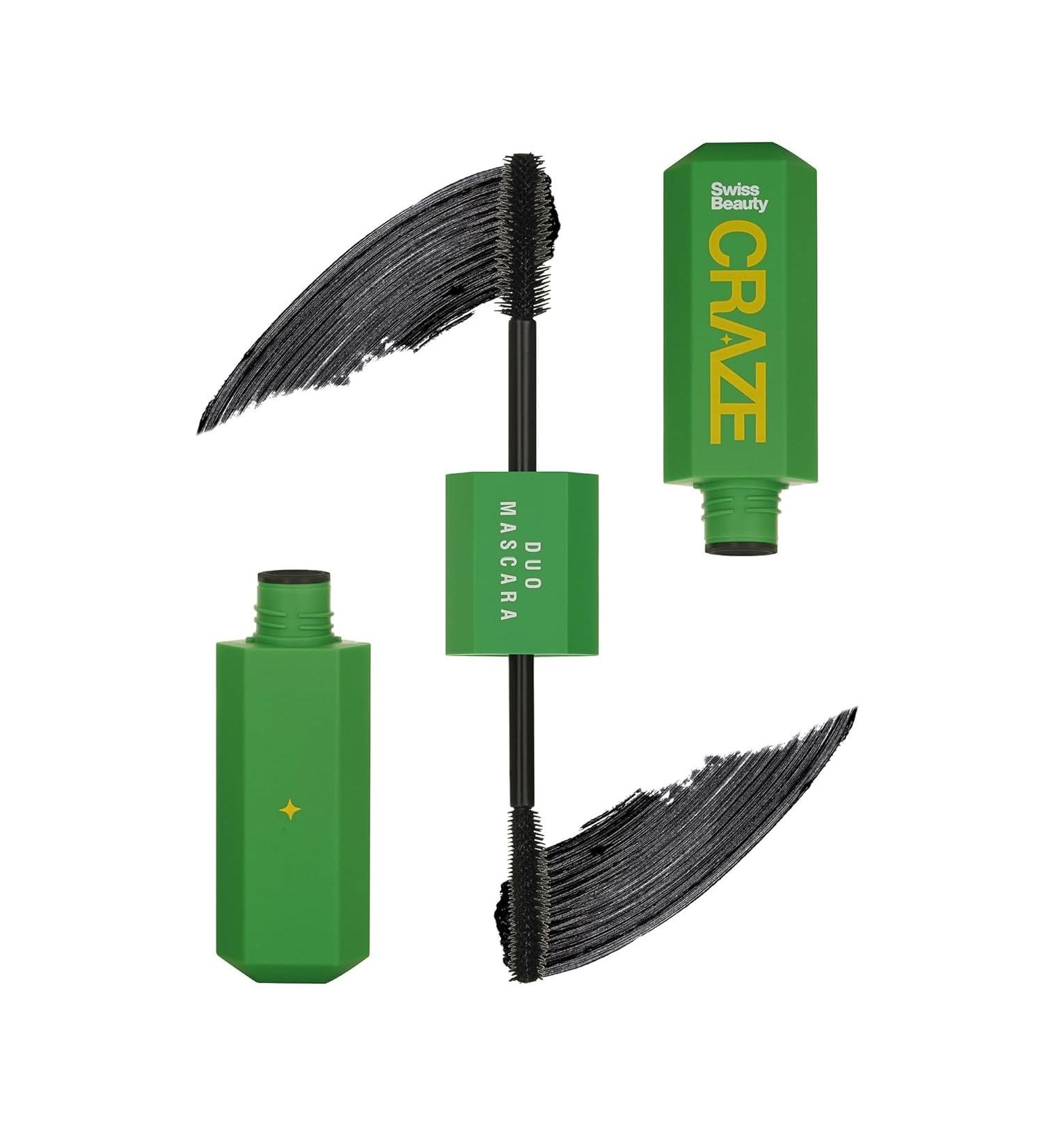 Sw'iss-beauty Craze Duo Mascara | 2-in-1 Lengthening and Volumizing Mascara | Smudgeproof and waterproof | Black 20ml (0.67 Fl Oz) - Buy Online on GoSupps.com