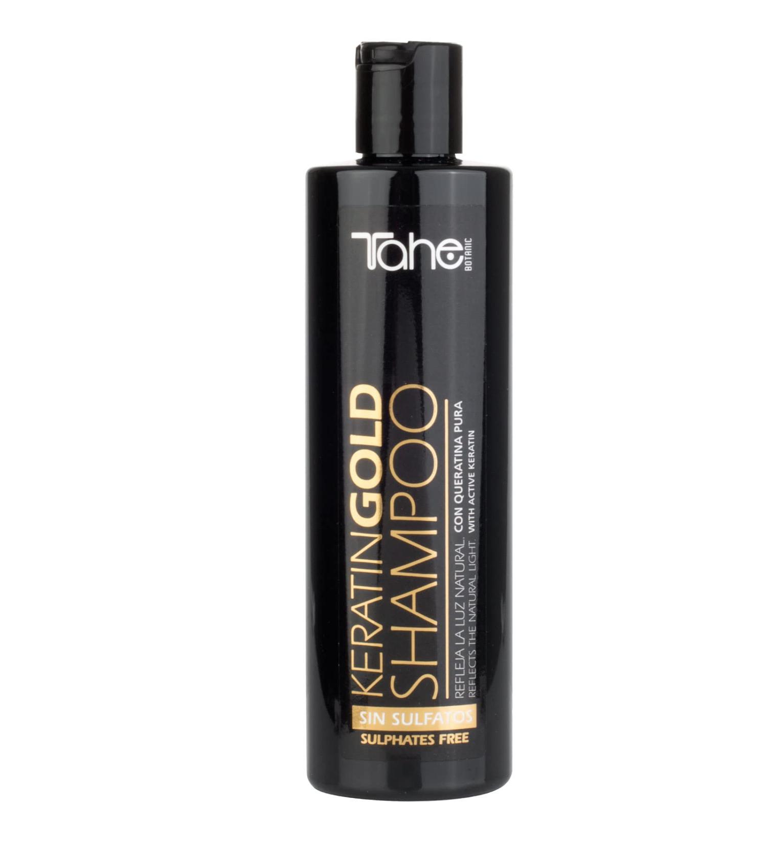 Tahe Black Keratin Gold Sulfate-Free Shampoo with Pure Keratin that Reflects Natural Light 300 ml - Buy Online on GoSupps.com