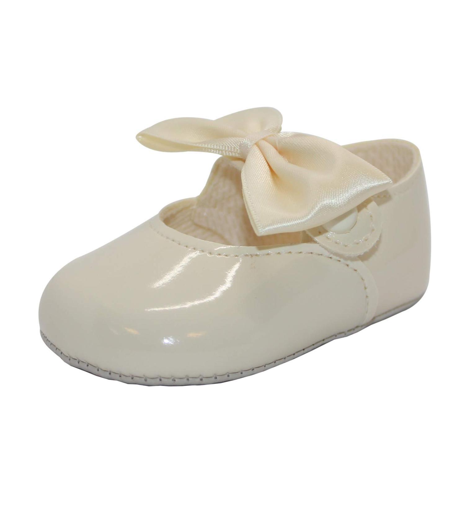 Pram Shoes for Baby Girls - Soft Sole, Made in Britain - Ivory, Size 3 UK - Buy Online on GoSupps.com
