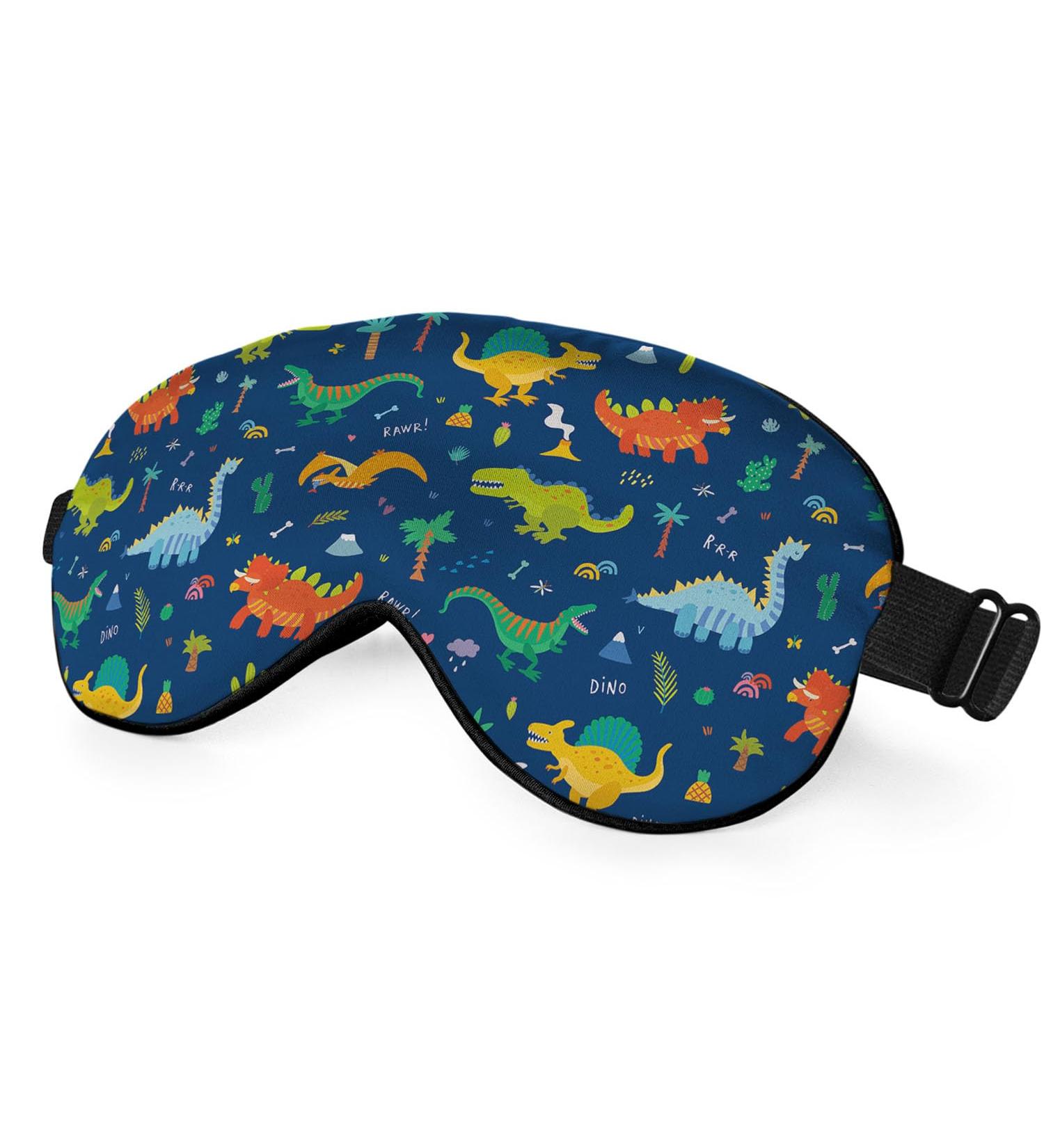 Shop Cute Cartoon Dinosaur Eye Mask - Silky Soft Sleep Masks for Travel | Animal Shading Blindfold for Men & Women - Buy Online on GoSupps.com