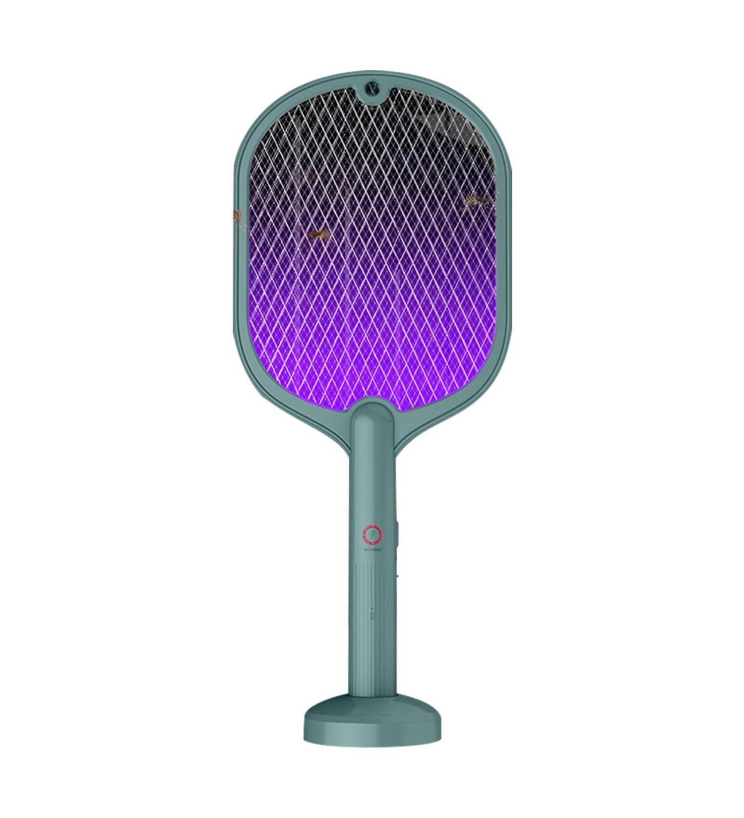 Fly Swatter - 3000V Rechargeable Electric Racket - 2 in 1 Fly Swatter with USB Rechargeable Base 3-Layer Safety Mesh Inhaled Photocatalyst Fly Trap Light Cyhamse (Green) - Buy Online on GoSupps.com