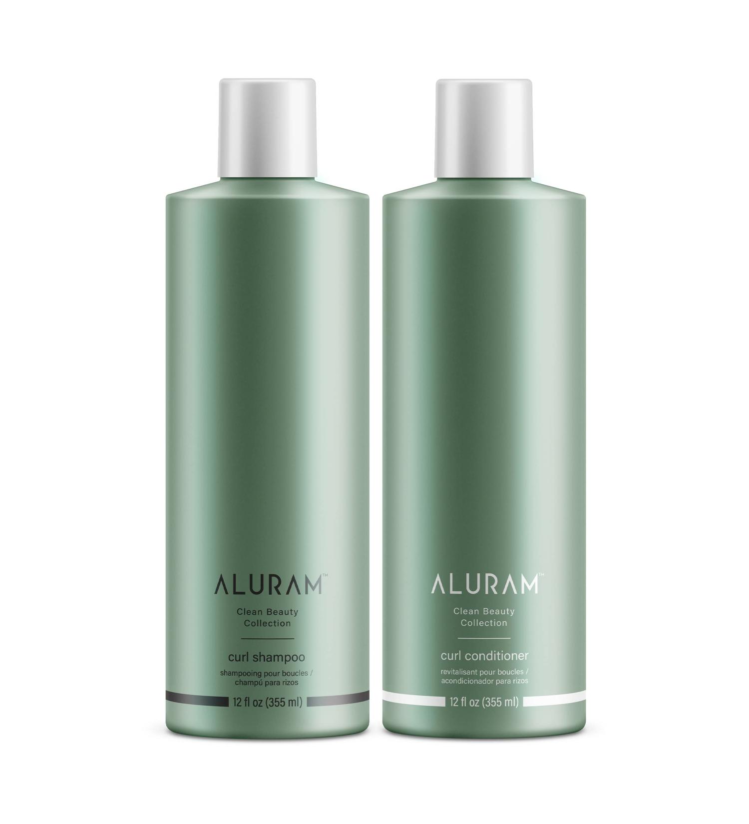 ALURAM Coconut Water Based Curly Hair Clarifying Shampoo and Conditioner - Color Safe Lightweight Formula for Medium to Course Hair - Sulfate & Paraben Free 12 Fl Oz
