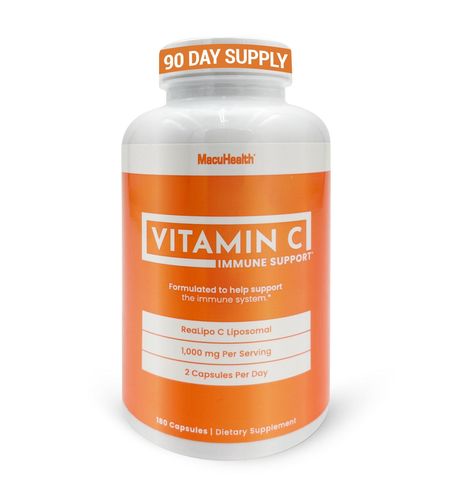 Macuhealth Liposomal Vitamin C 1000MG Per Serving - High Bioavailablity Vitamin with Fat-Soluble Antioxidants and Enhanced Absorption - 3 Month Supply - Buy Online on GoSupps.com