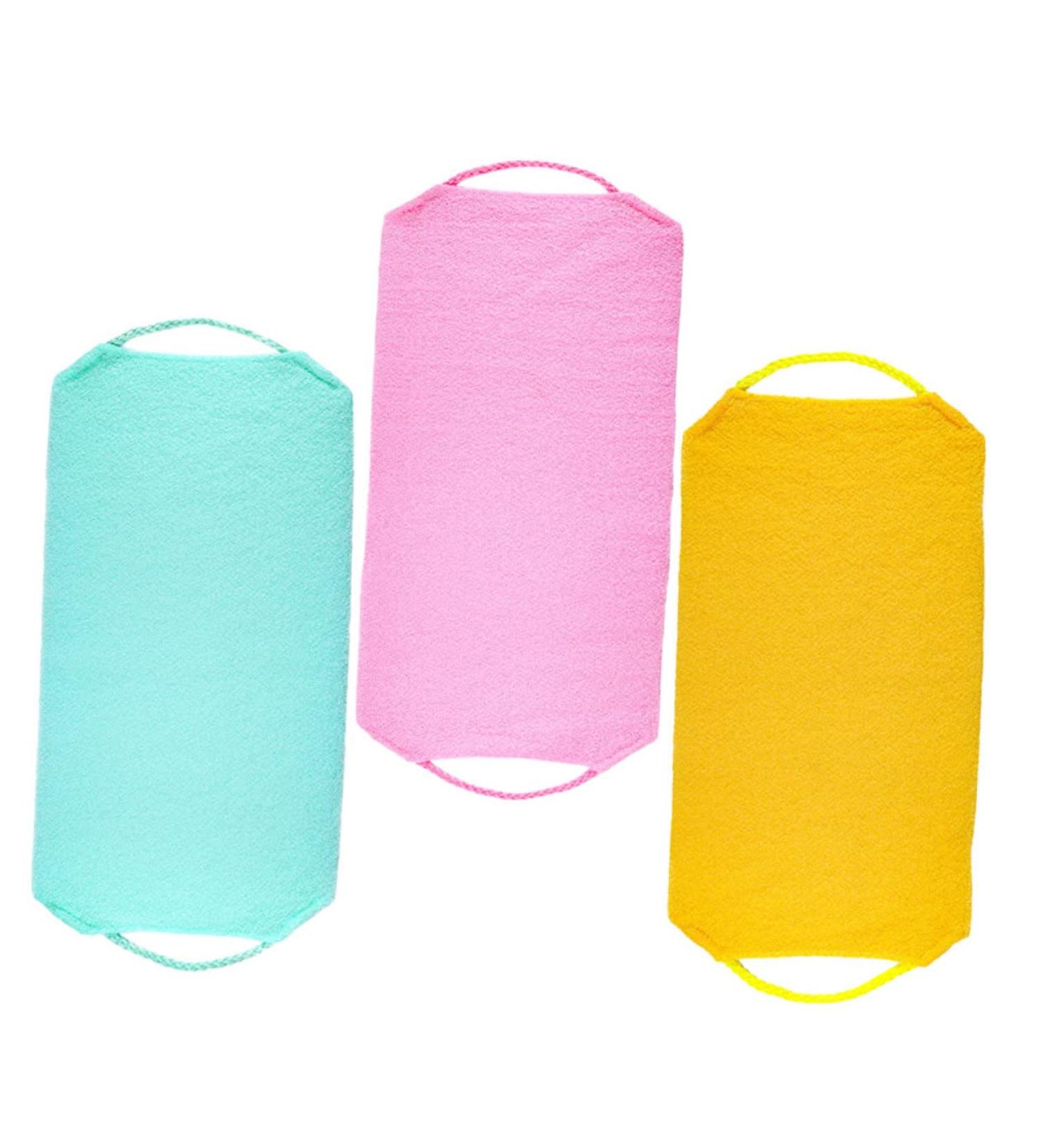 FOMIYES 3pcs Bath Towel Set - Korean Washcloth & Body Scrubber for Exfoliating | Nylon Shower Towel for Back Scrubbing - Buy Online on GoSupps.com