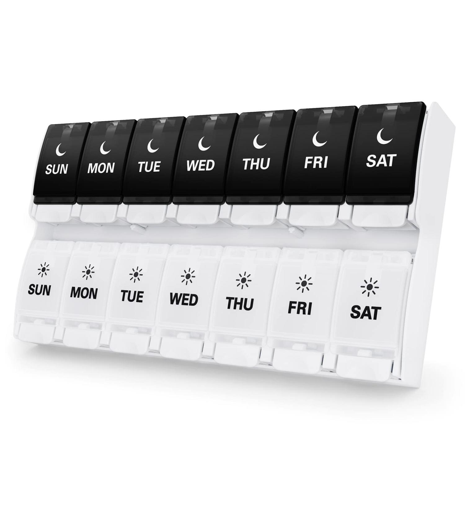 TookMag Extra Large Weekly Pill Organizer 2 Times a Day AM PM Pill Box | 7 Day Pill Cases for Pills, Vitamins & Supplements - Buy Online on GoSupps.com
