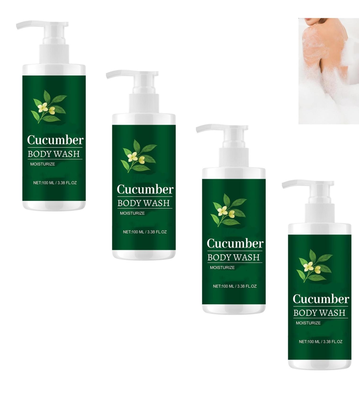 Gel douche au concombre - Gel douche hydratant et hydratant naturel pour les peaux sensibles apaise tous les types de peau doux et doux sans r sidu collant Rafra chissant non irritant (4PCS) - Buy Online on GoSupps.com