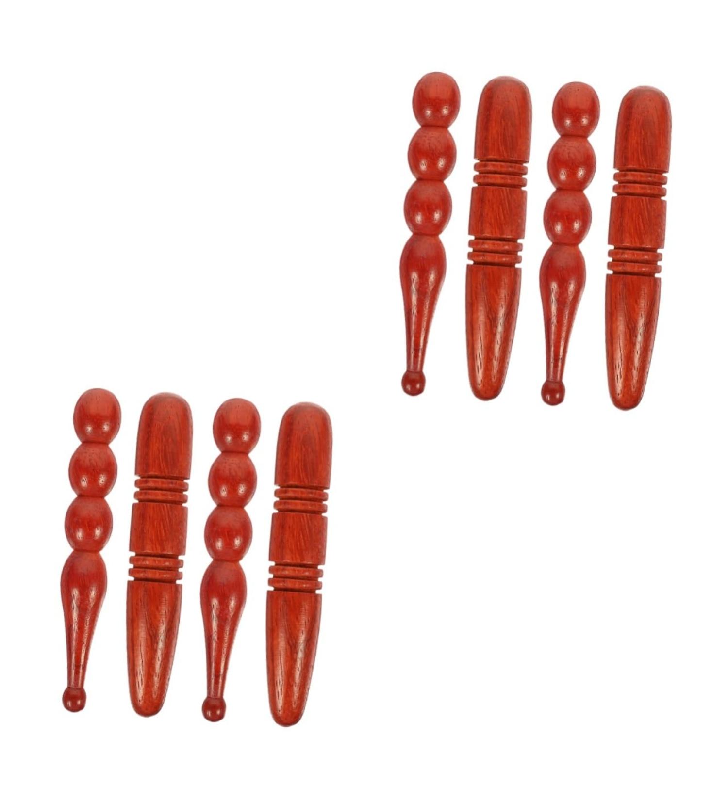 Minkissy 8-Piece Acupuncture Rod & Gua Sha Massage Set | Full Body & Foot Massage Tools | Solid Wood Skin Care Accessories - Buy Online on GoSupps.com
