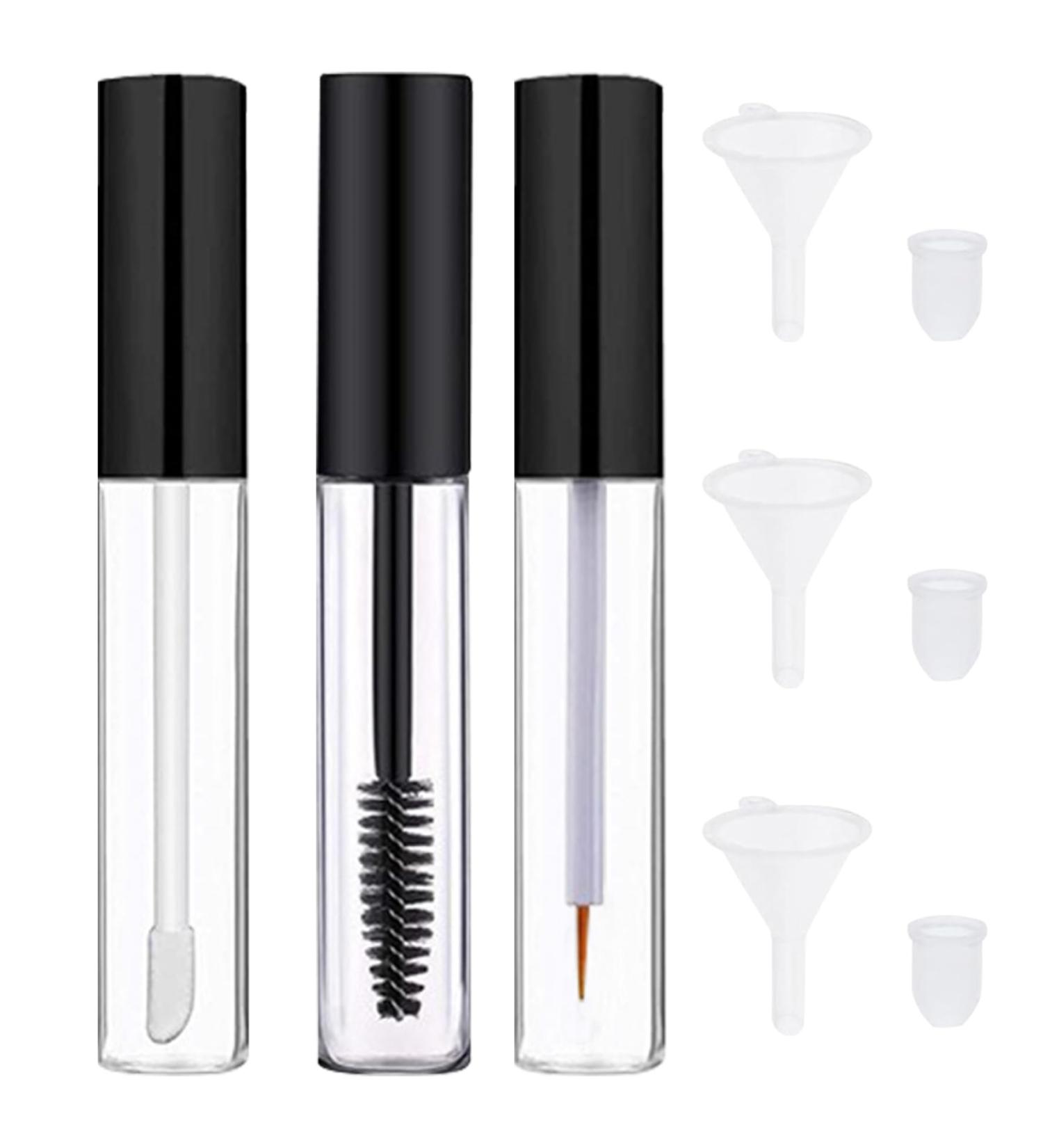 Empty Mascara Tube and Wand Mascara Containers Empty 3PCS 10ml Empty Lip Gloss Tubes Transparent Empty Eyeliner Tube with Rubber Inserts and Funnels for DIY Castor Oil - Buy Online on GoSupps.com