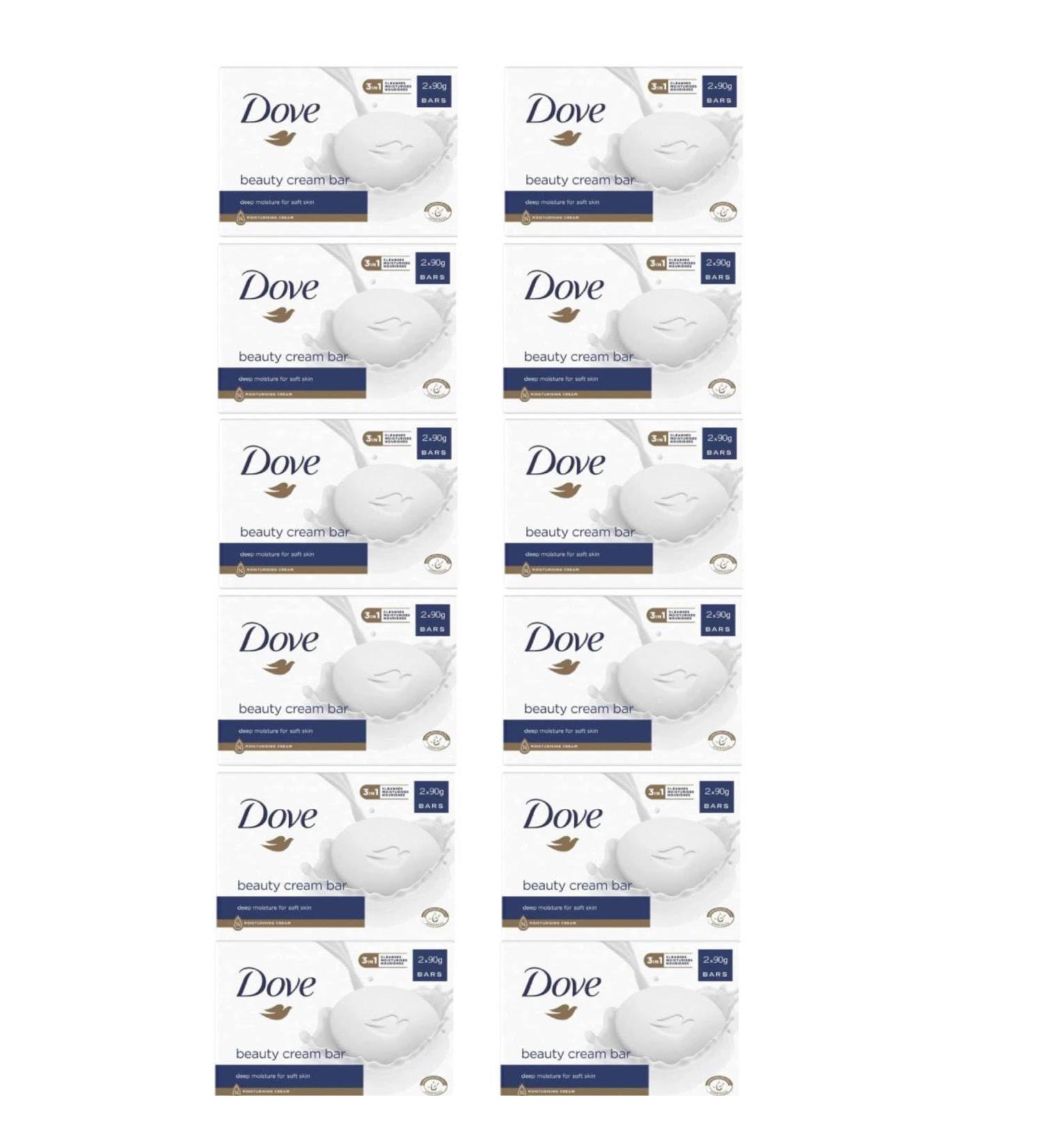  Dove Dove Beauty Cream Bar Solid Soap Various fragrances 2 x 90 g (12 units Original) - Buy Online on GoSupps.com