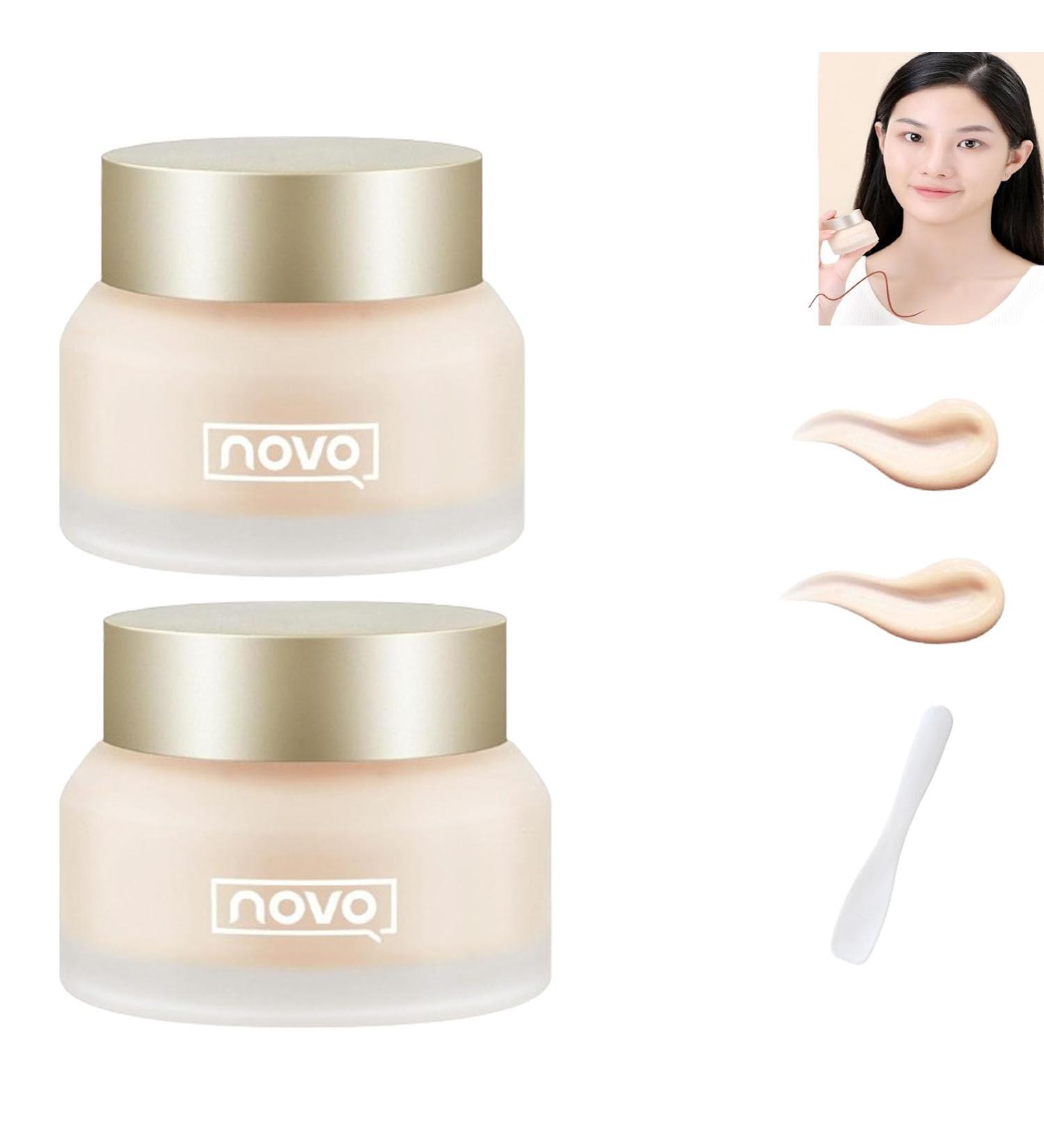 Novo Liquid Foundation Cream Novo Long Waterproof Lasting Concealer Moisturizing Liquid Foundation Novo Full Coverage Cream Soft Smooth Makeup Base Face Corrector Cream (Lvory Color+Natural Color) - Buy Online on GoSupps.com