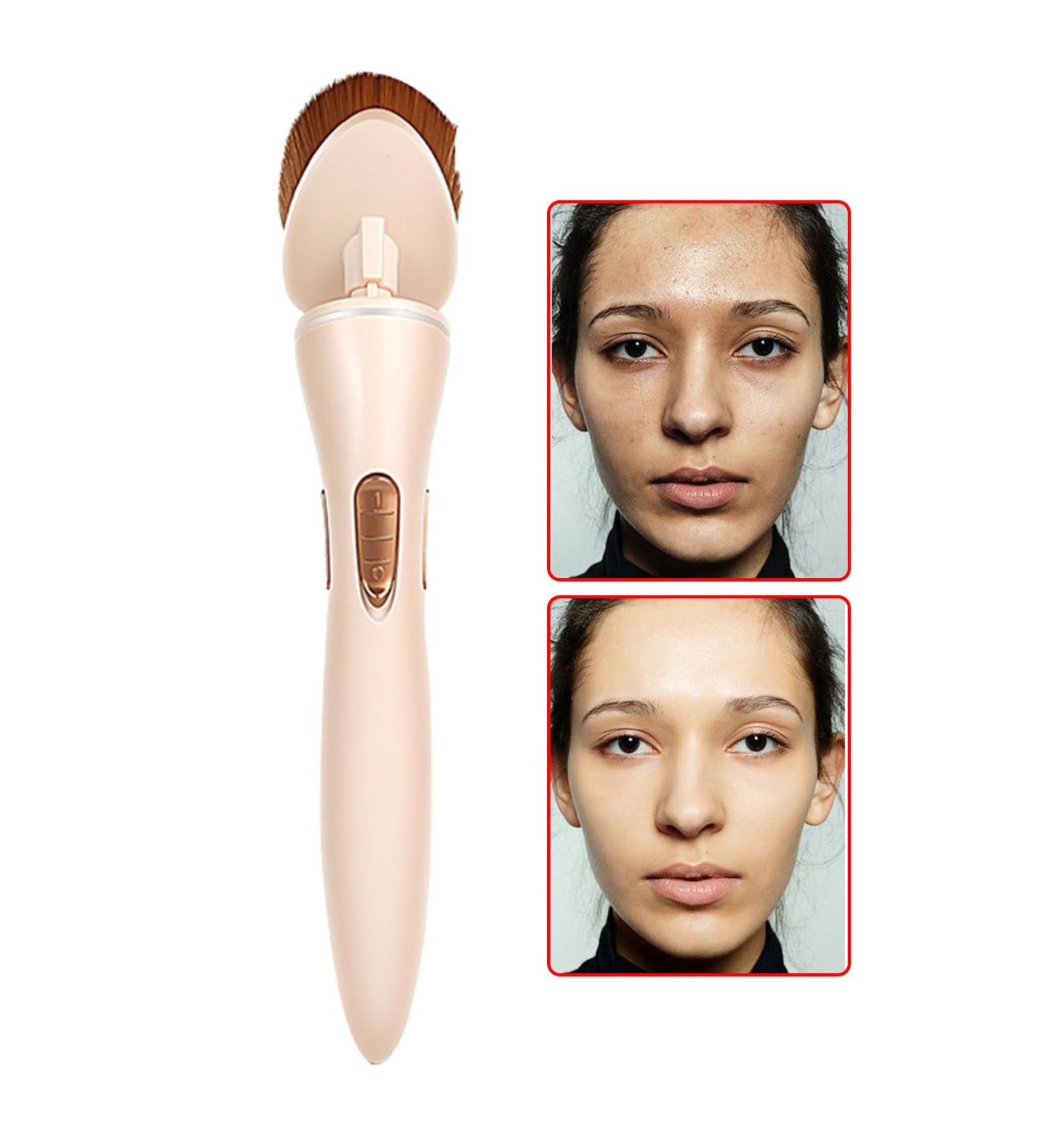 Vibrating Makeup Brush Portable 360 Degrees Rotating Electric Blush Brush | Makeup Brush for Blending Liquid Powder for Women Wife Friend for Blending Rowces Electric Foundation Brush (Battery Type) - Buy Online on GoSupps.com
