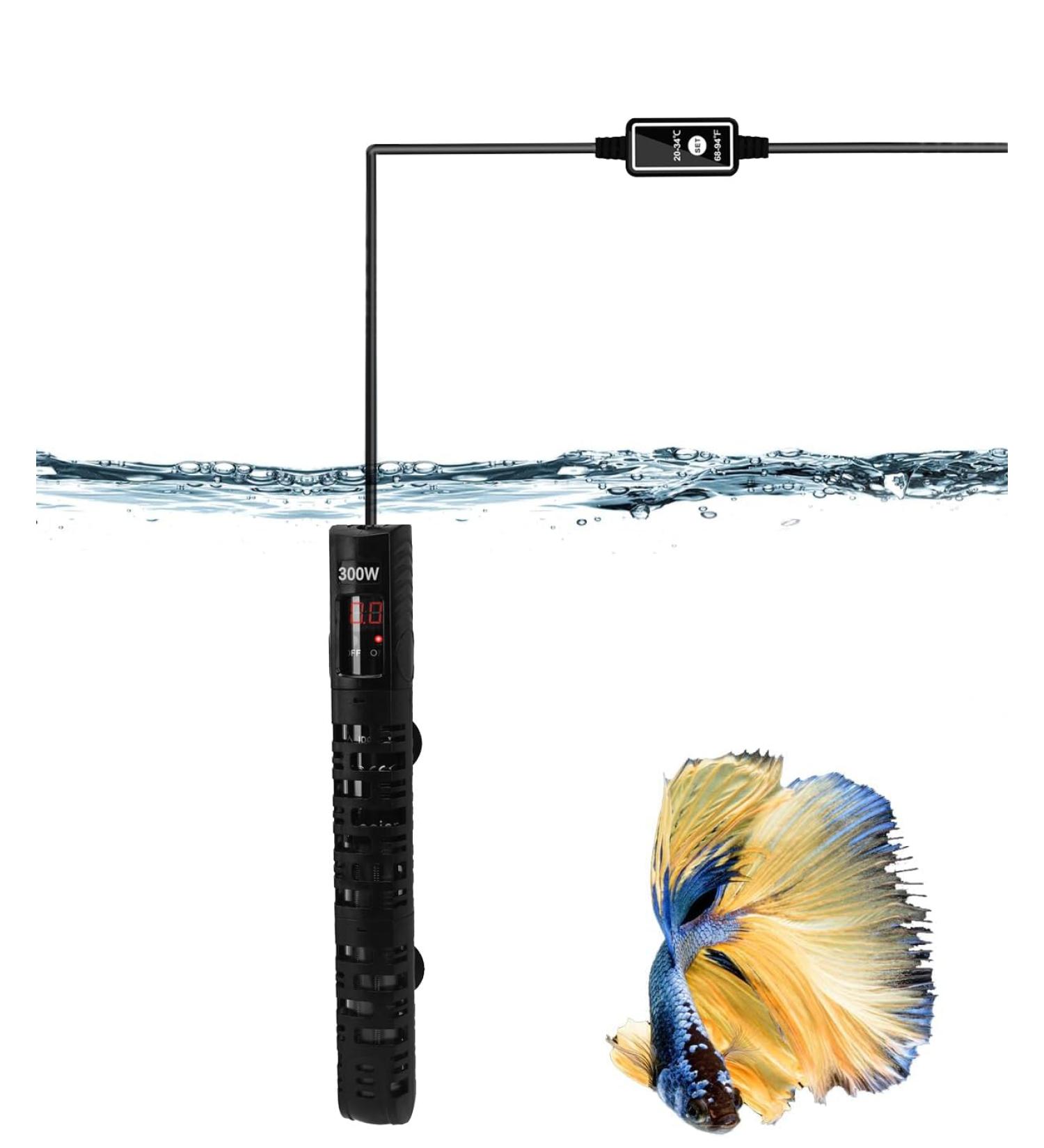 Podazz Aquarium Heater 100W - Immersion Heating for Fish & Turtles Quartz Glass Adjustable Temperature Controller - Buy Online on GoSupps.com