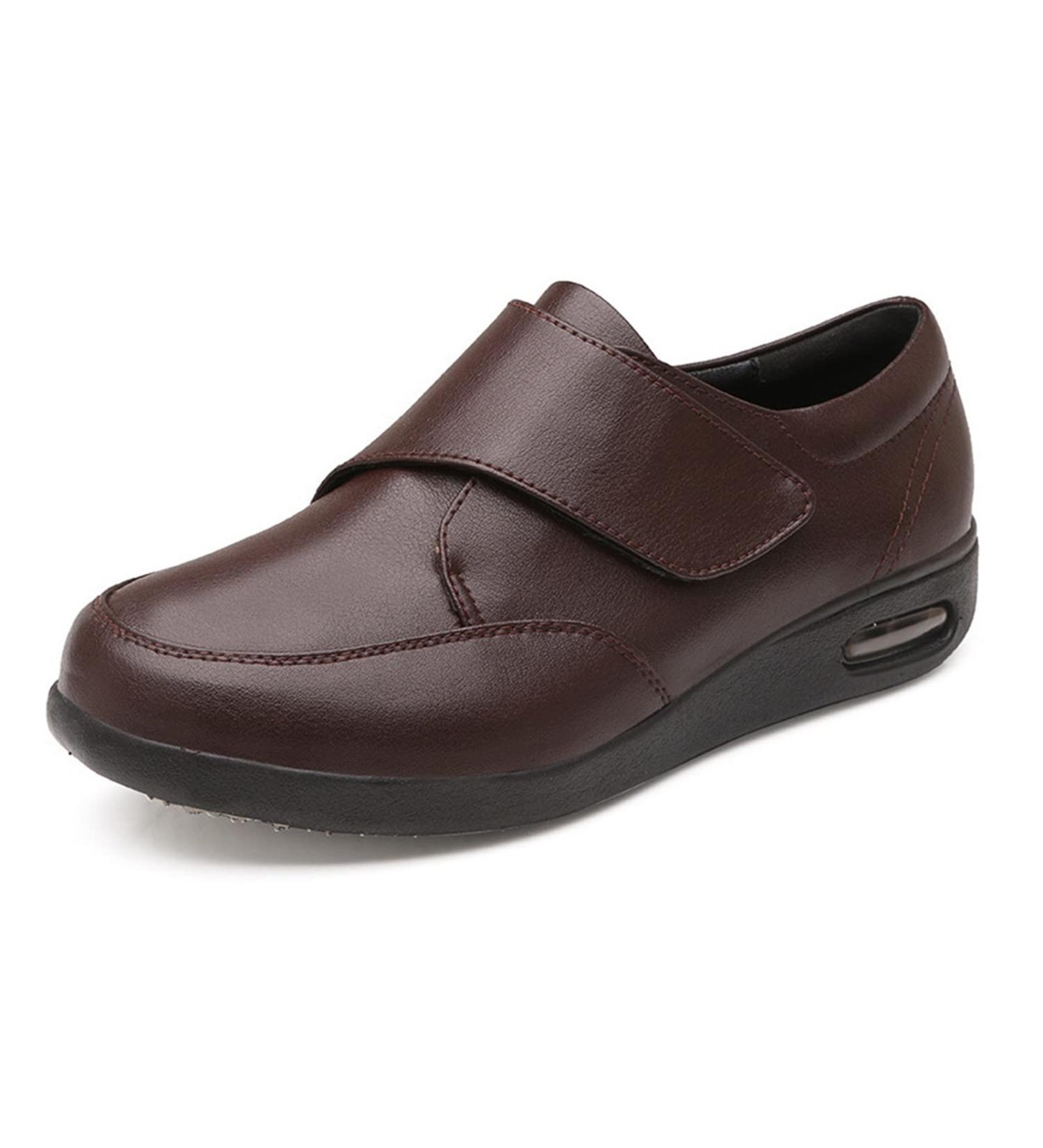 Yytcsjz Diabetic Shoes for Men - Extra Wide Non Slip Recovery Shoe for Elderly with Edema, Arthritis, Fasciitis - Brown 24.5cm - Buy Online on GoSupps.com