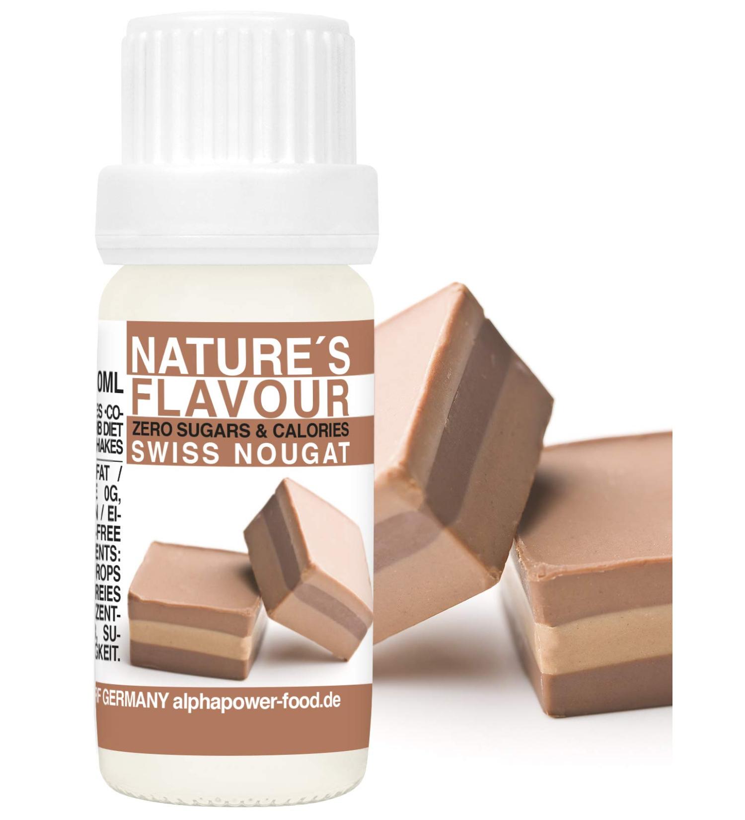 Flavor Drops Swiss Nougat | 100% Natural Food Aroma | Zero-Calorie Baking & Beverage Flavoring | 10ml Pack - Buy Online on GoSupps.com