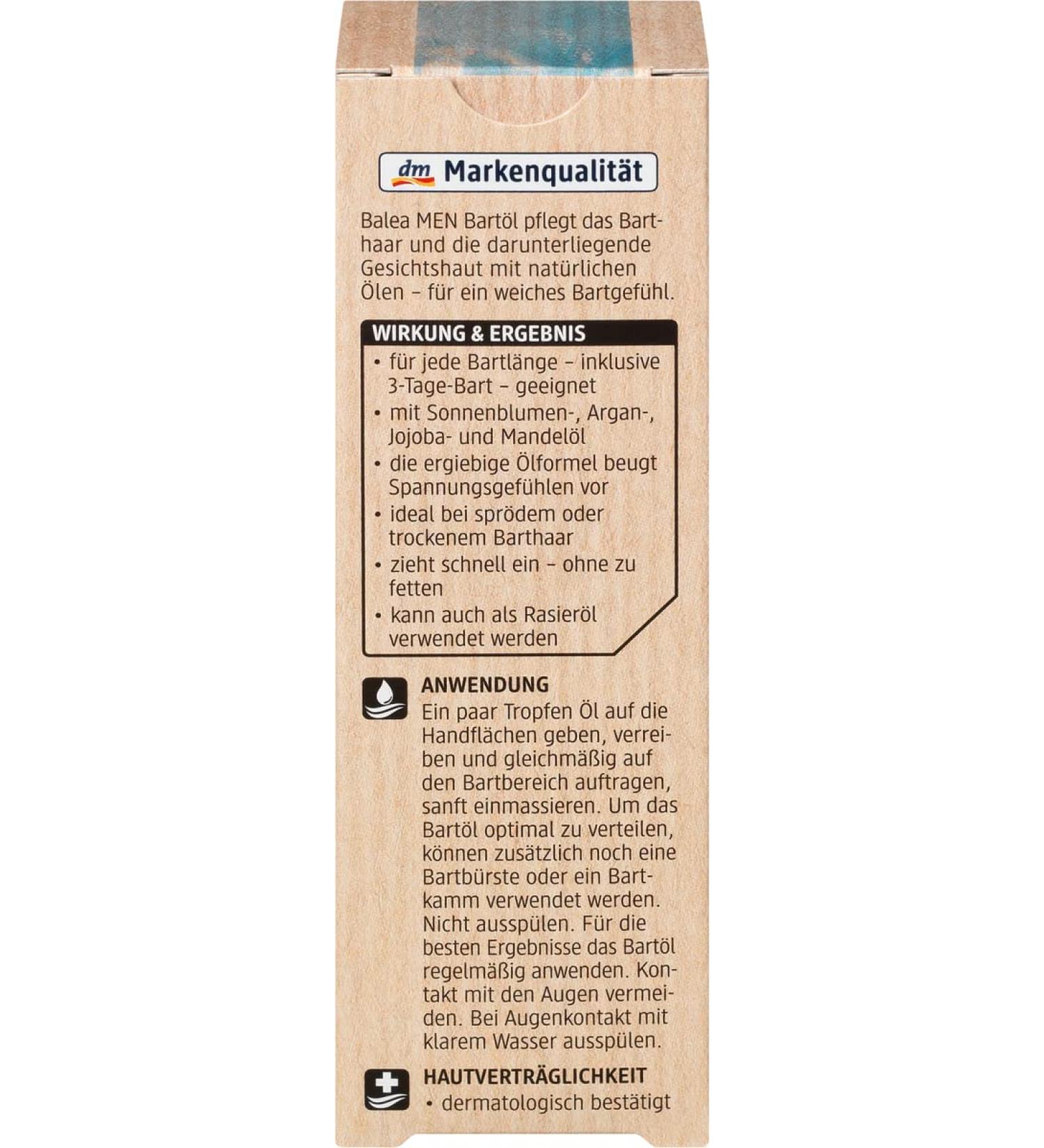 Balea MEN beard oil with sunflower jojoba and almond oil pack of 2 (2 x 50 ml)