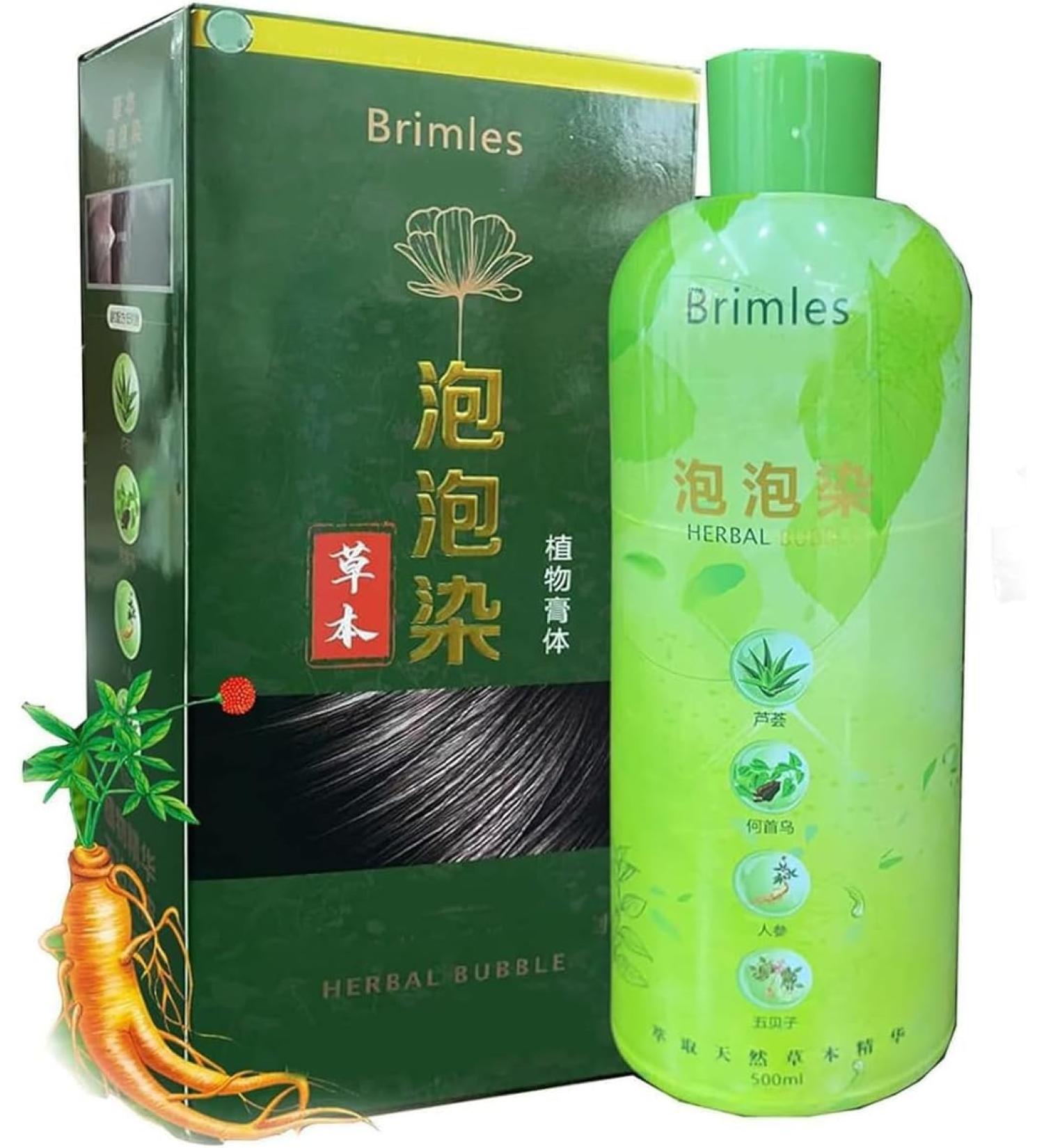 TiLLOw Brimless Shampoo Brimless Herbal Shampoo Plant Bubble Hair Dye Shampoo Bubble Shampoo for Gray Hair (Grape Purple)