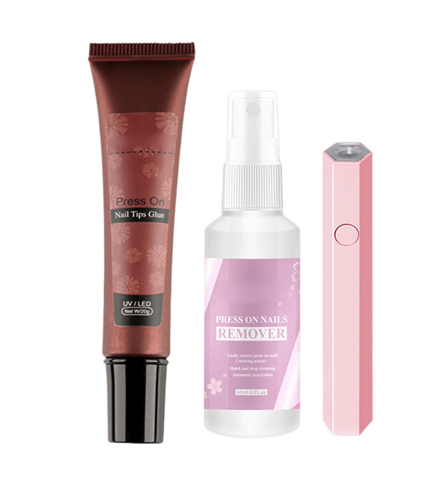 Solid Gel Nail Glue Strong Gel Nail Glue | Effective strong glue for nail tips | Pressure-activated nail remover spray soft and strong gel nail glue for false nails - Buy Online on GoSupps.com