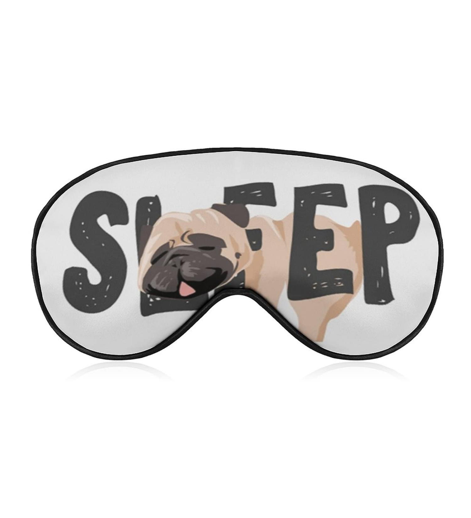 LynaRei Sleeping Mask Funny Pug Dog Sleep Eye Mask Blindfold with Adjustable Strap Eat Sleep Slogan Soft Eye Cover for Blocking Out Lights Style-4 - Buy Online on GoSupps.com