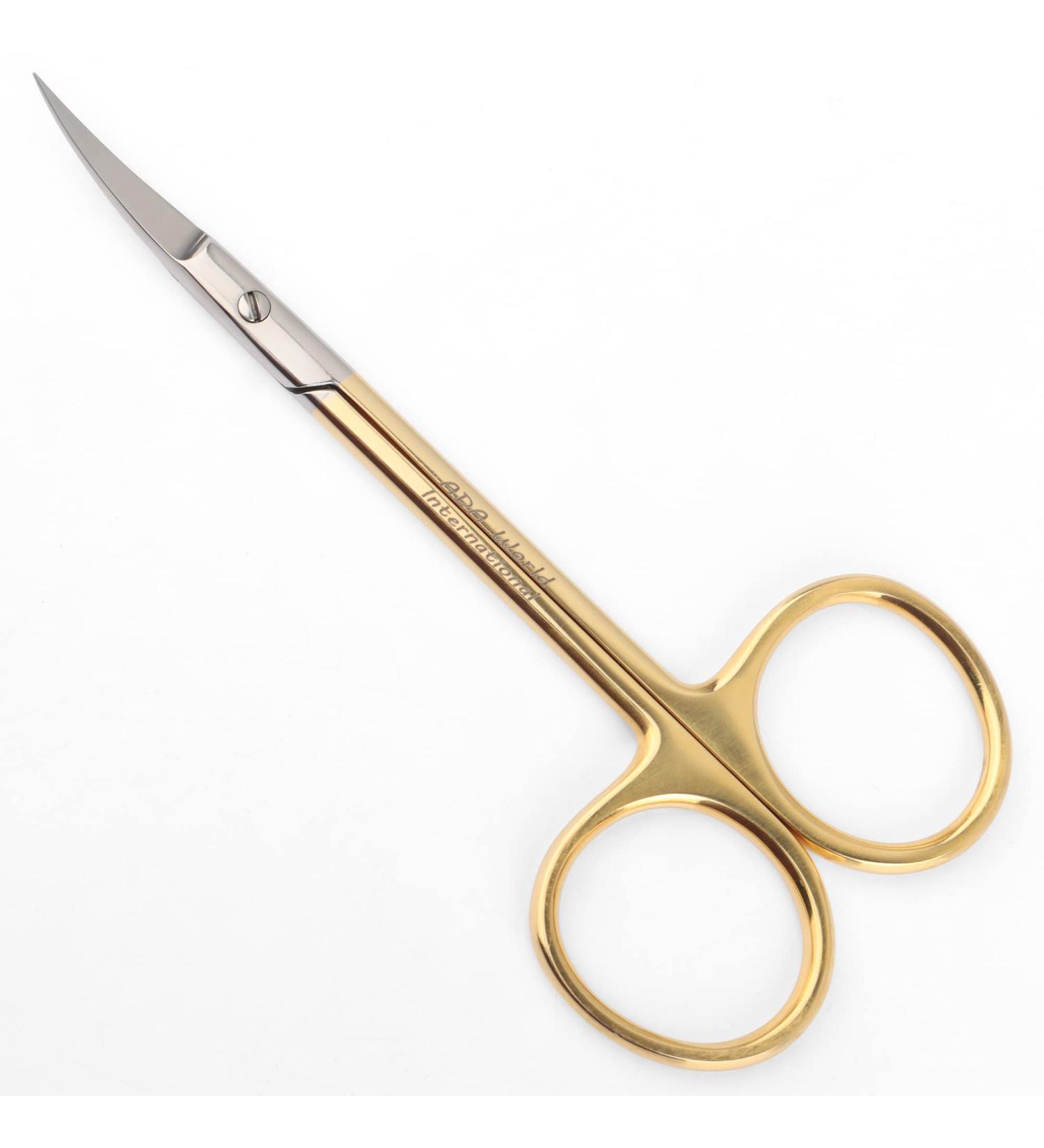 Nail Manicure Scissors 4.5 Gold Handle for Women - Beard, Mustache, Ear, Facial Hair, Eyebrows, Eyelashes (Adasesgld003) - Buy Online on GoSupps.com