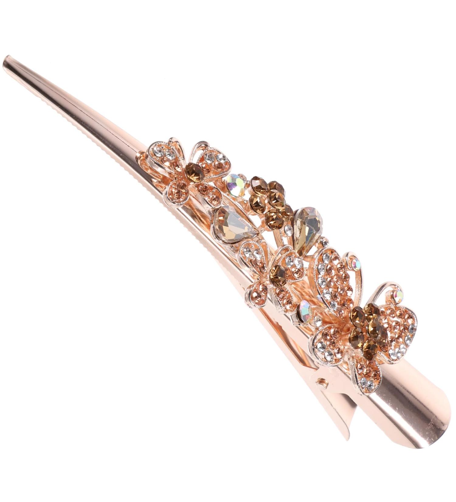 minkissy hair clips clip ins hair accessories hair barrettes hair jewelry hair bling rhinestone hair barrette fancy clips for women vintage horn clip crocodile skin hairpin Metal - Buy Online on GoSupps.com