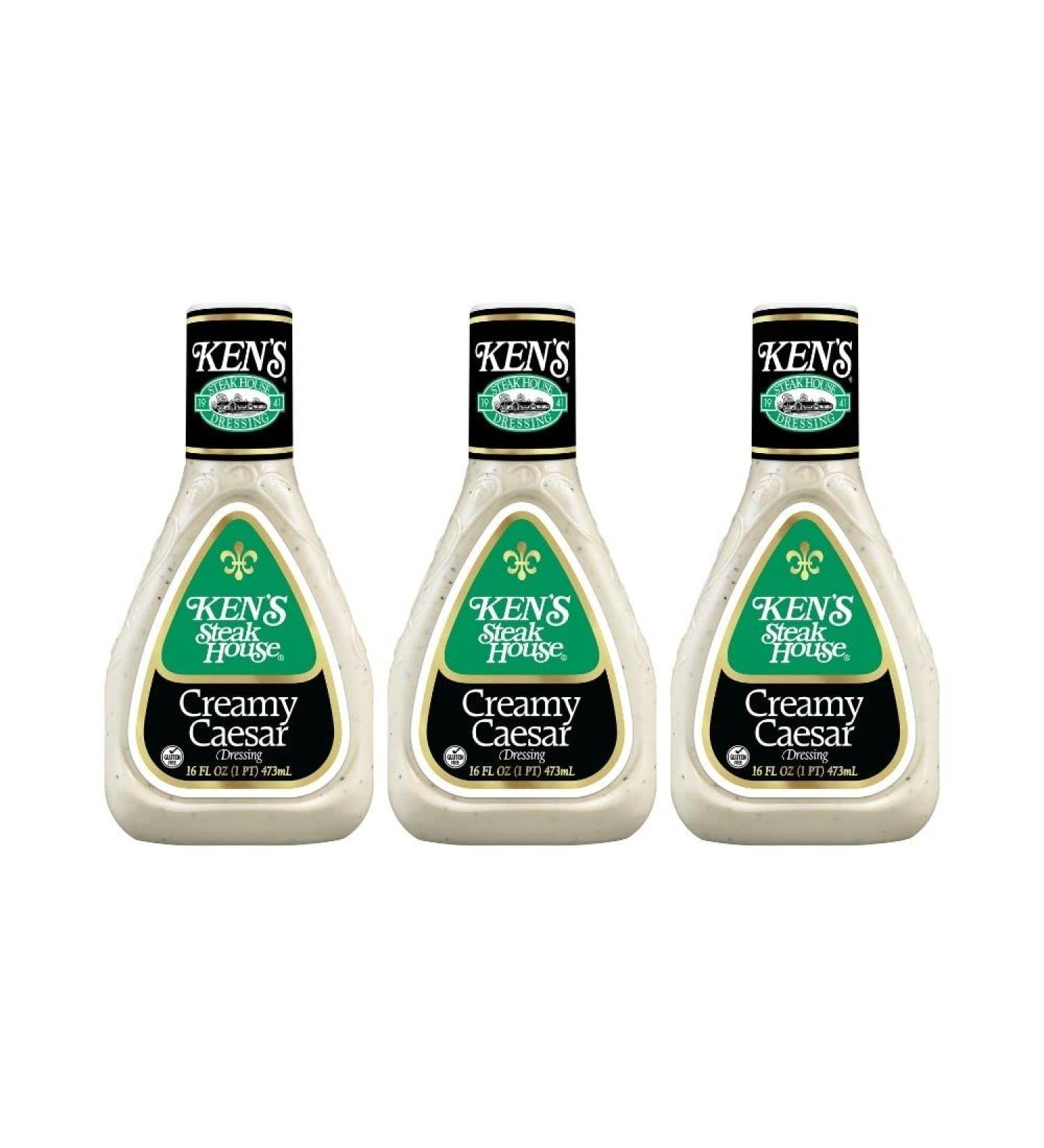 Ken's Steakhouse Creamy Caesar Dressing 16 Fl. Oz. - Pack of 3 Bottles - Buy Online on GoSupps.com