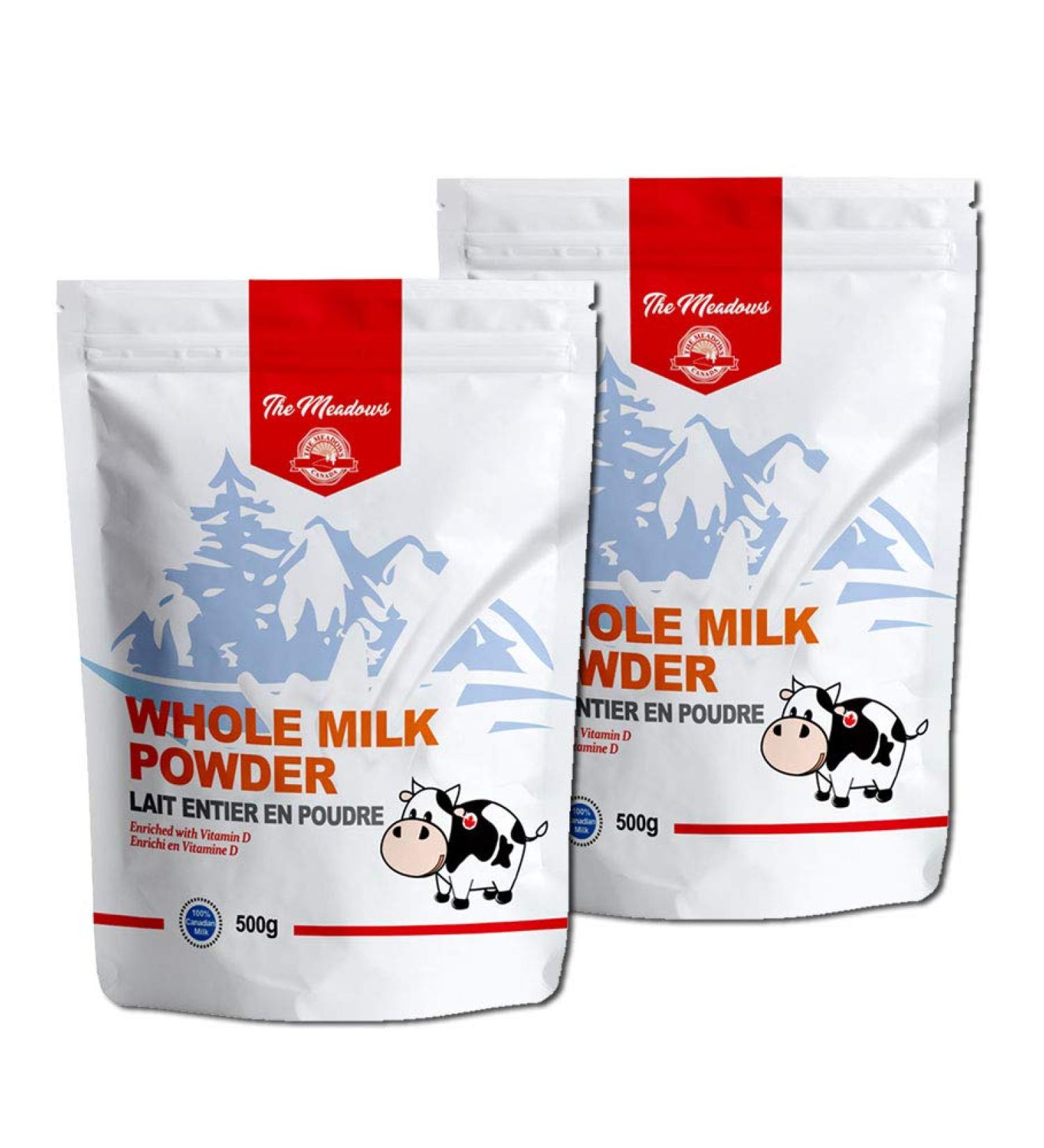 The Meadows Whole Milk Powder Multi pack rBGH and rBST Free Antibiotic Free Product of Canada (2x500g) 500 g (Pack of 2)