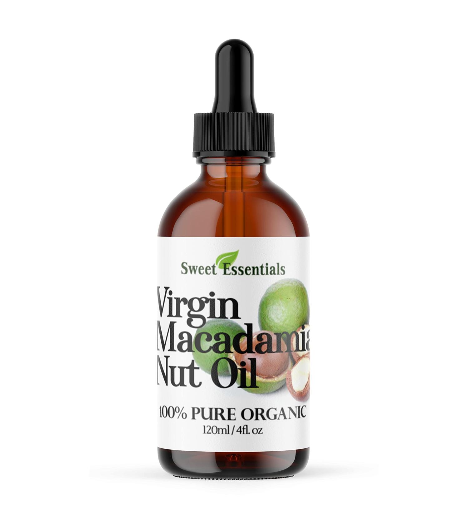 Organic Unrefined Macadamia Nut Oil - 4oz Glass Bottle | 100% Pure Food Grade | Imported From Italy | Natural Moisturizer for Dry Skin Eczema Psoriasis & Dermatitis - Buy Online on GoSupps.com