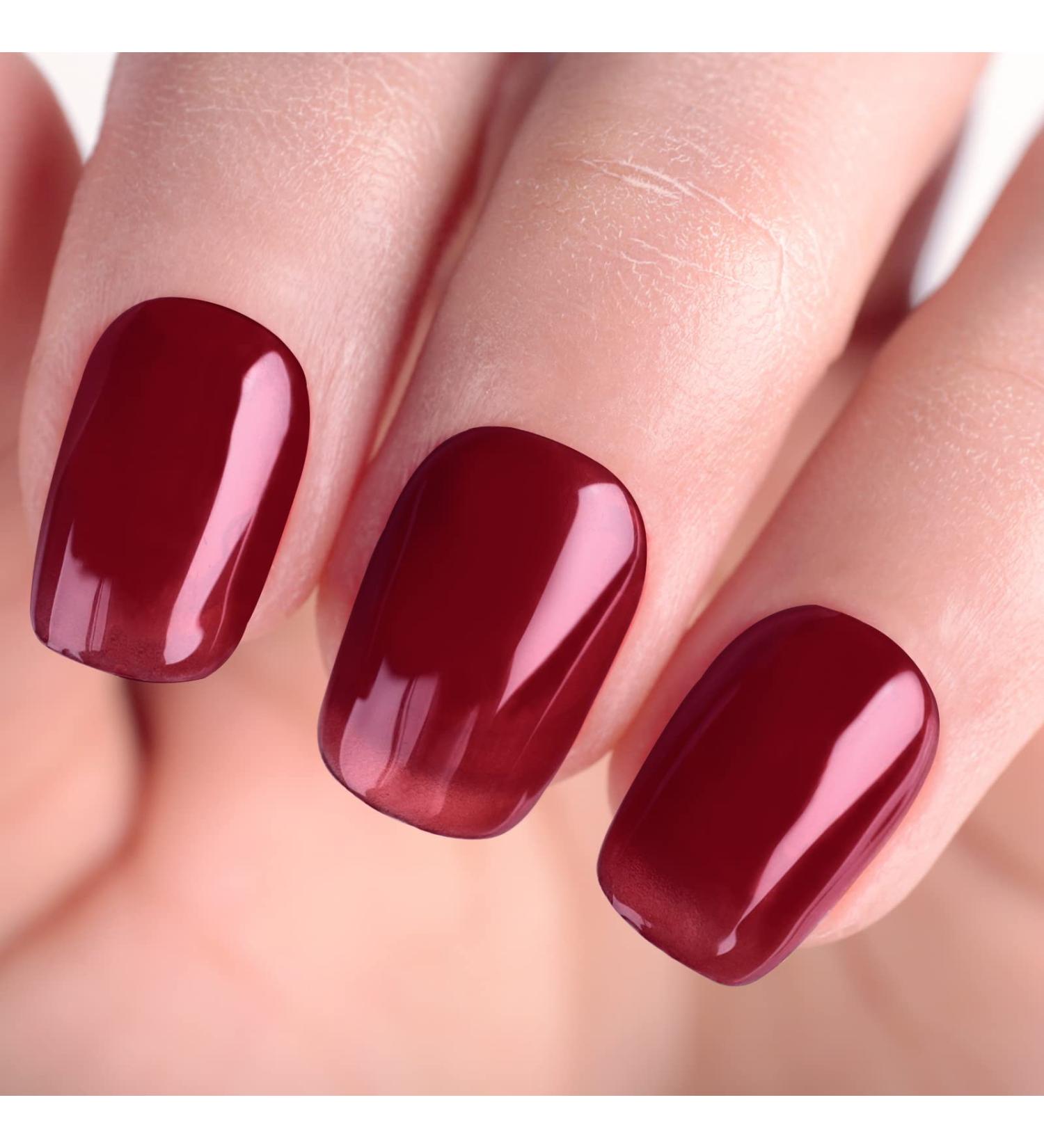 Sheer Gel Nail Polish Jelly Dark Red Translucent Color UV/LED Light Cure Gel Polish for Nail Art DIY Manicure and Pedicure at Home 0.5 fl oz - Buy Online on GoSupps.com
