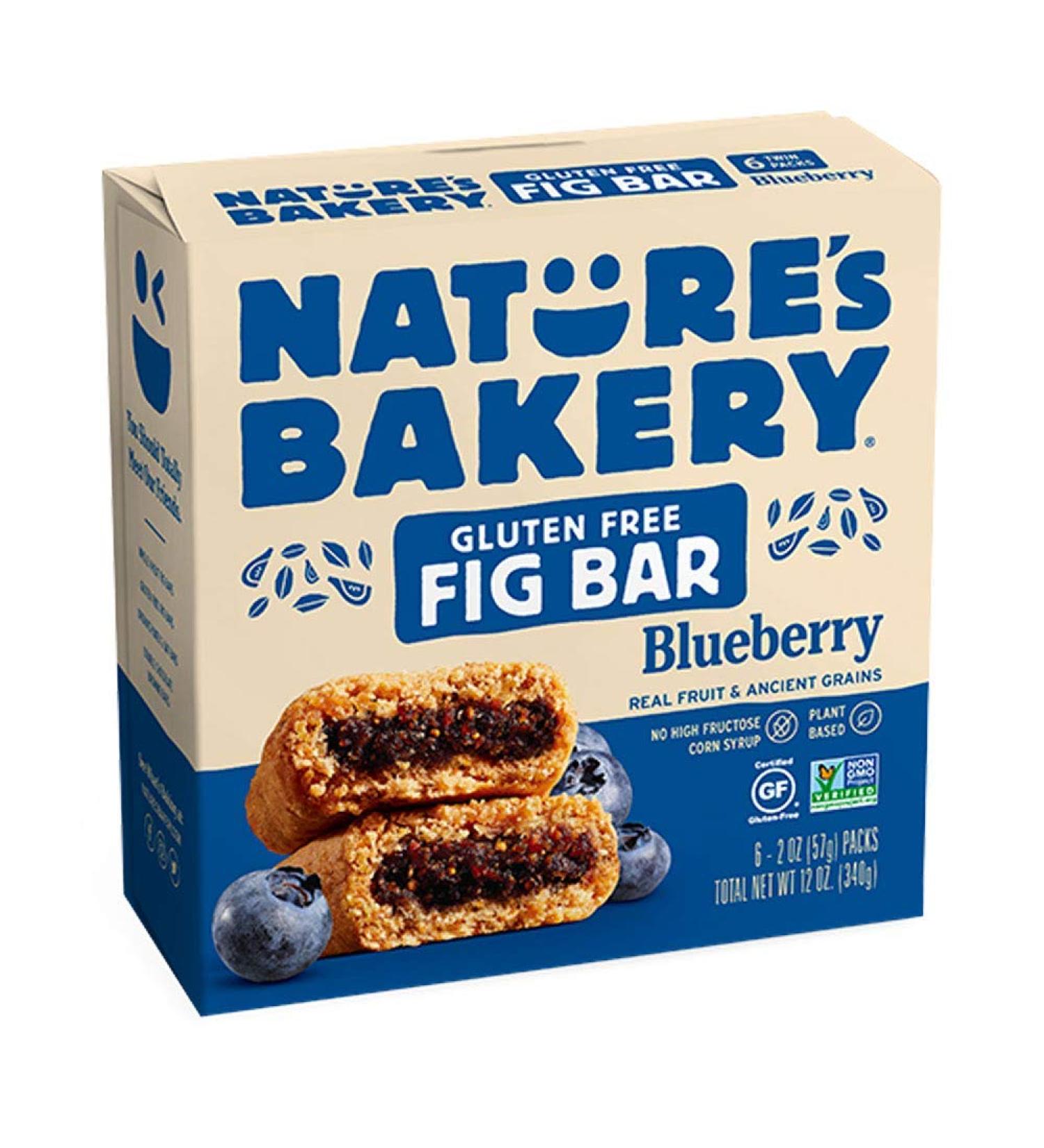 Nature's Bakery Gluten-Free Real Blueberry Fruit, Whole Grain Fig Bar: 1 Box (6 Bars)