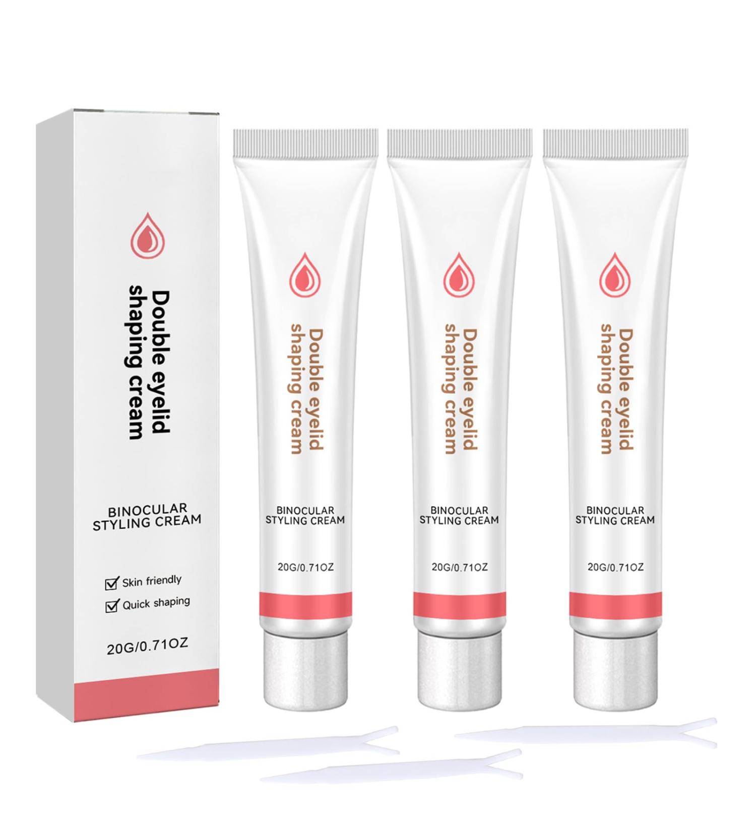 Double Eyelid Styling Cream Invisible Double Eyelid Styling Cream for Women Waterproof Long Lasting Double Eyelid Styling Cream with Y Stick (3PCS 20G) - Buy Online on GoSupps.com