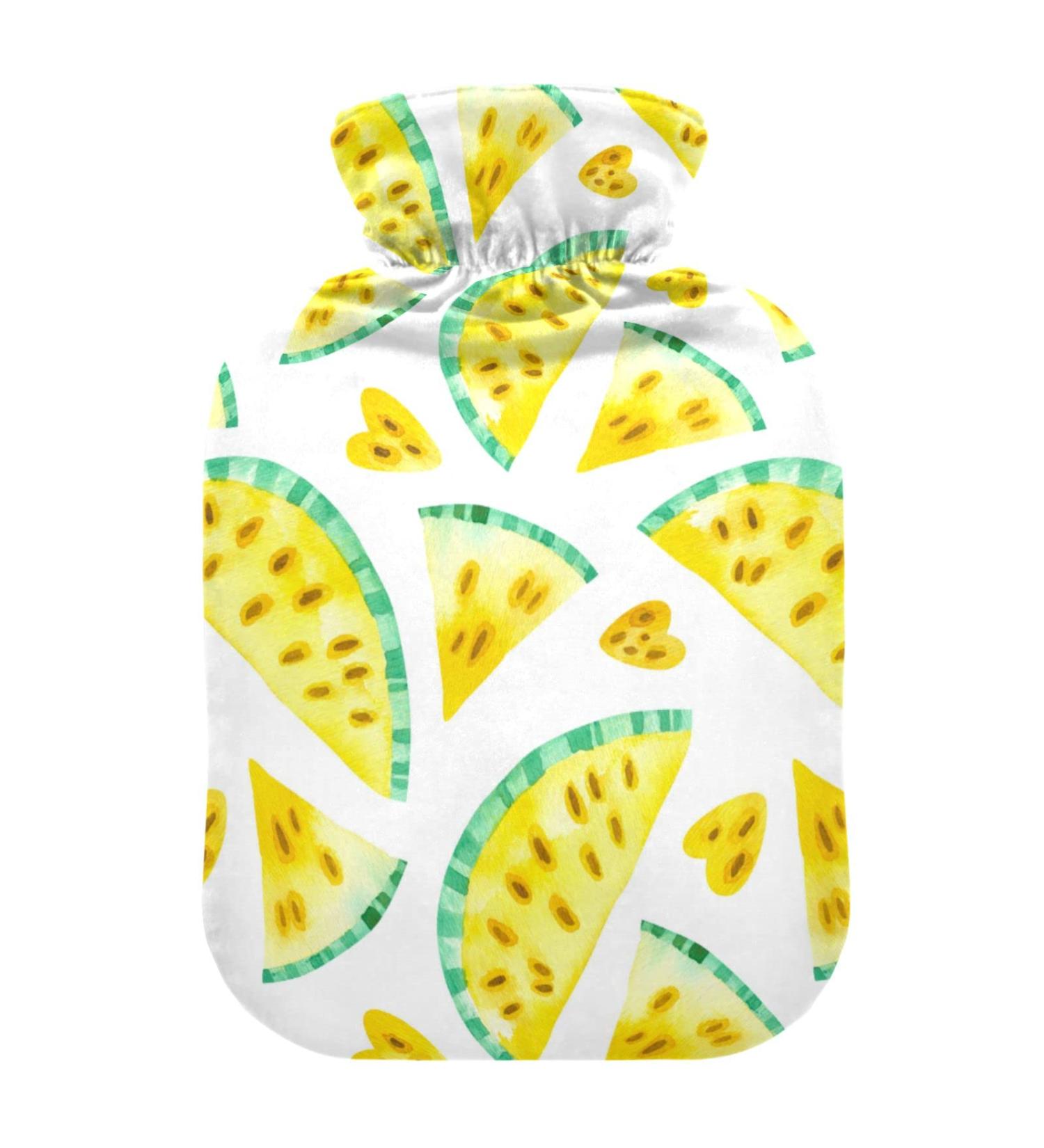 Durable 1L Heat Bottle - Warm-Up Bag for Pain Relief | Lemon Yellow Watermelon Design - Buy Online on GoSupps.com