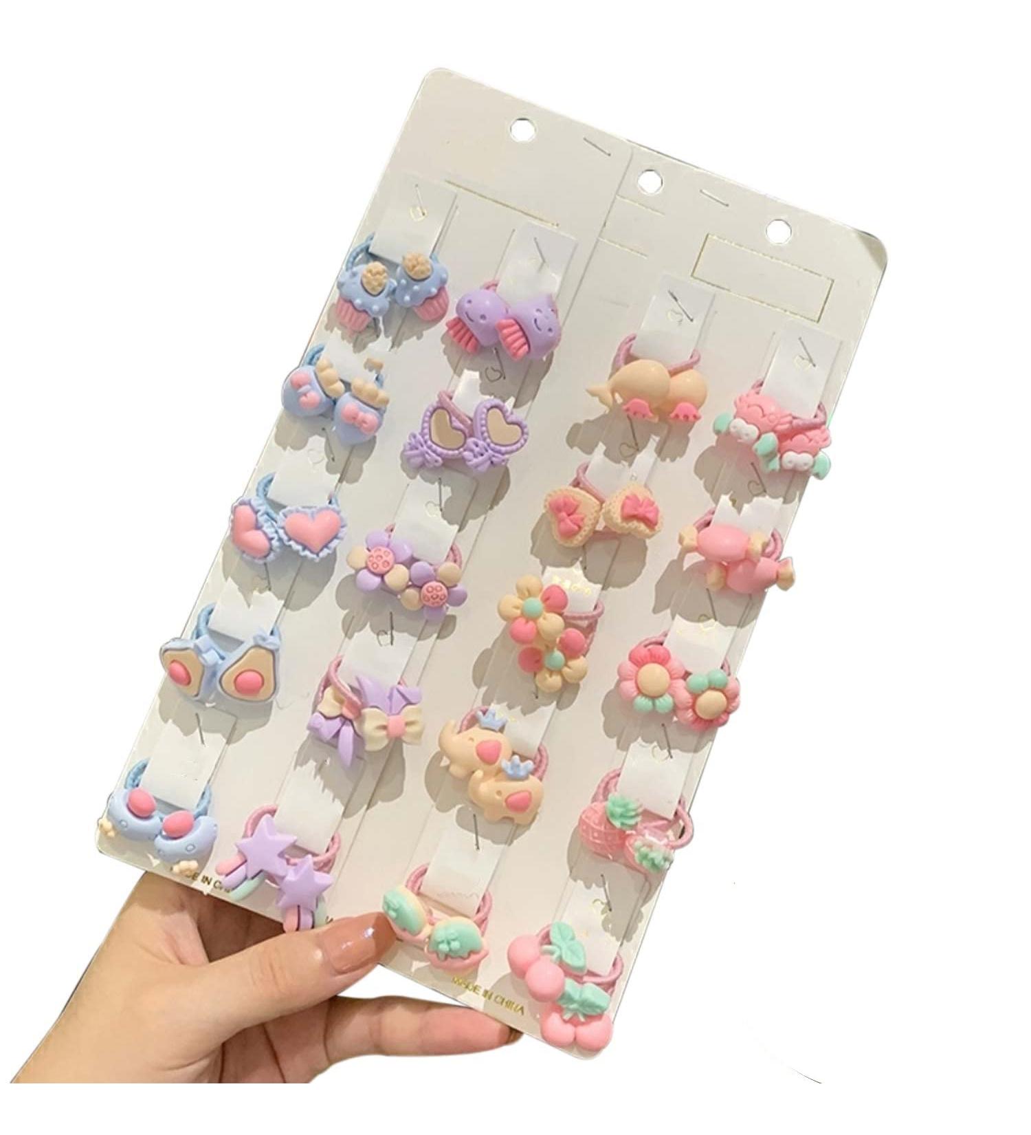 40pcs Baby Cartoon Hair Tie Multicolor Elastic Bands for Girls - Underwater World Theme - Buy Online on GoSupps.com