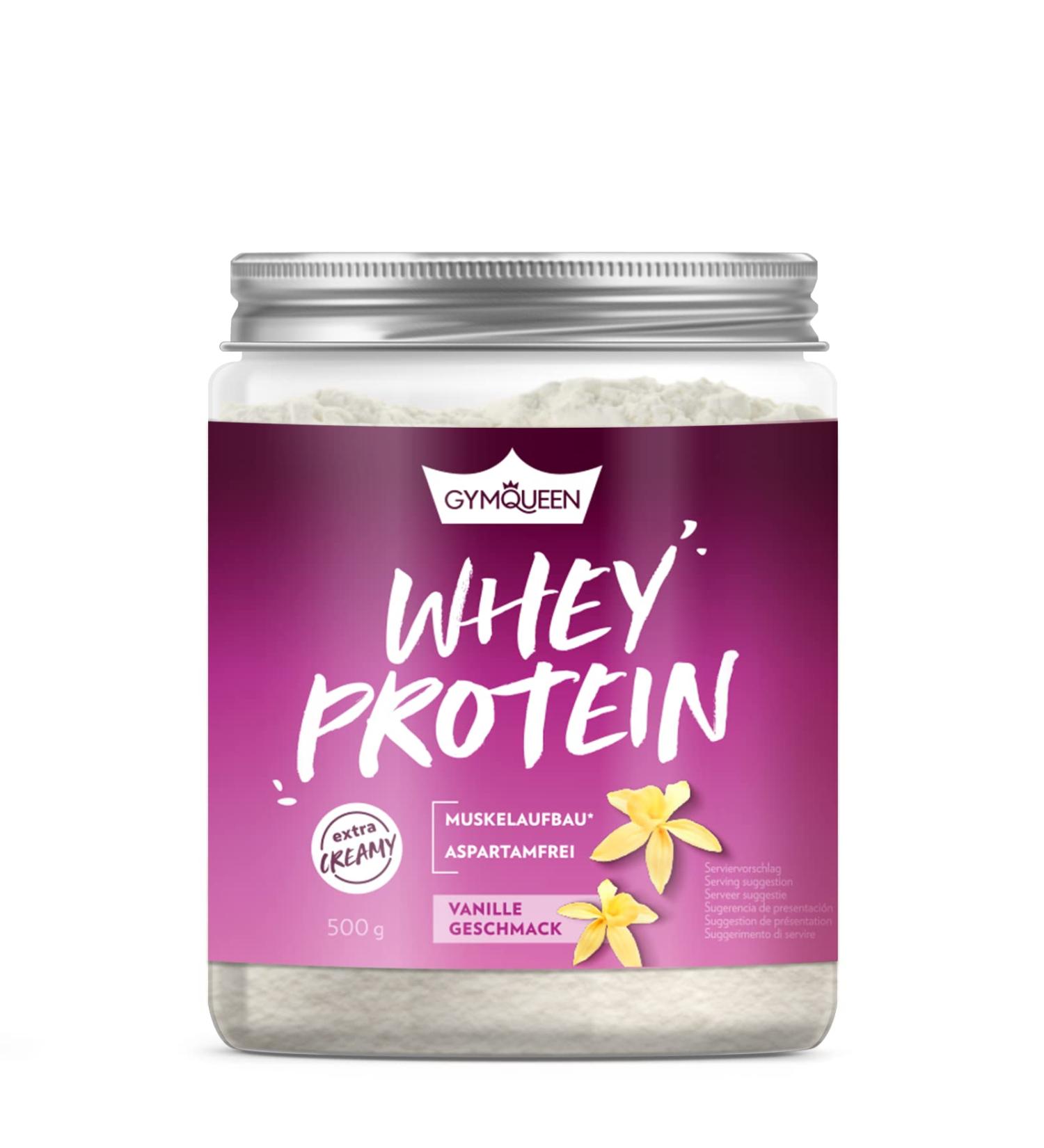 GymQueen Whey Protein Powder Vanilla 500g Fitness Protein Shake Can Support Muscle Building High Quality Protein Powder with 73g Protein Per 100g No Sugar Added - Buy Online on GoSupps.com