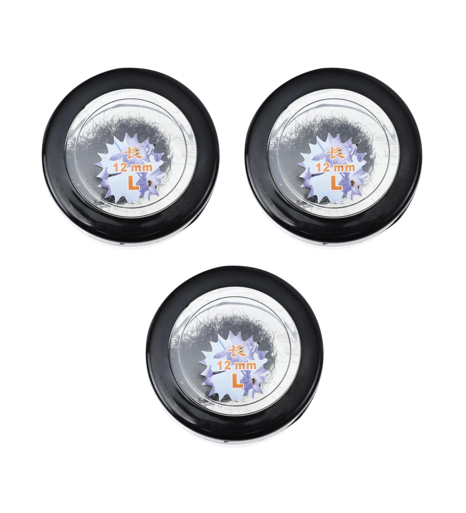 FOMIYES 3 Boxes single false eyelashes christmas tin natural faux lashes metal eyelash holder natural look lash tin container fake eye lashes Fake Lash box boxed fiber