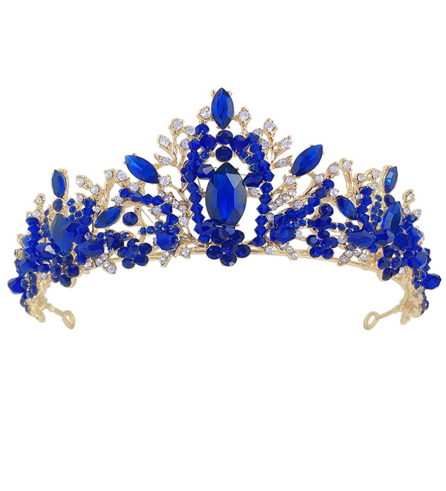FRCOLOR Tiara Crown Crystal Silver Headband Diamond Bridal Headdress Wedding Prom Crown Hair Accessories Blue for Women Girl Birthday Wedding Christmas Party Favor Ornaments - Buy Online on GoSupps.com