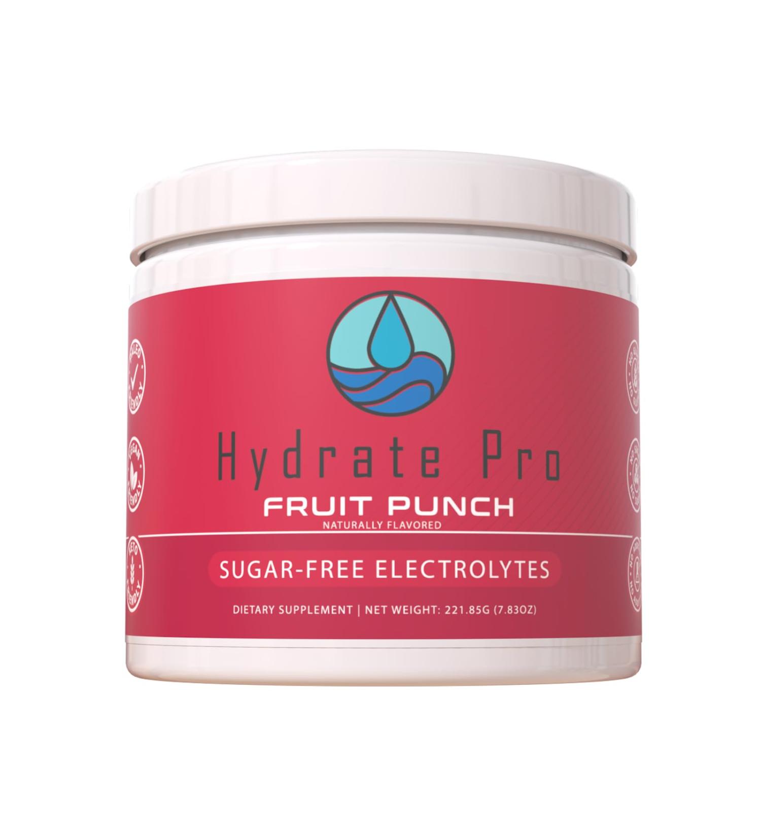 Sugar-Free Electrolyte Hydration Powder - Keto Paleo & Vegan Friendly | Key Element - Sodium Potassium & Magnesium | Fruit Punch Flavor - 45 Servings - Buy Online on GoSupps.com