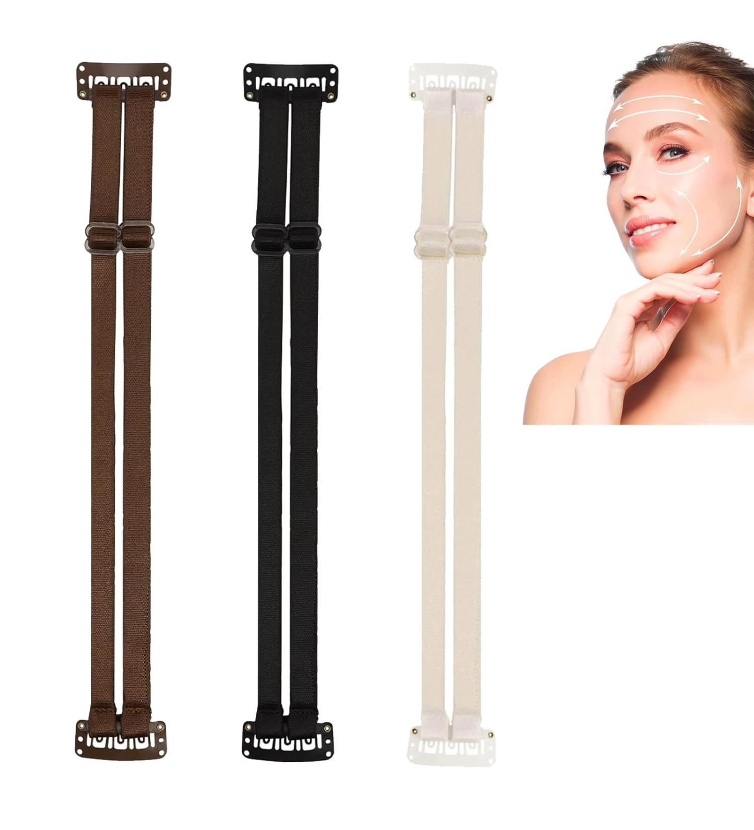 Invisible Facelift Bands Face Lifting Tape Bands Face Lifting Band Facelift Bands with Clips Reusable Facelift Band Adjustable Elastic Face Lift Belt 3 Pieces - Buy Online on GoSupps.com
