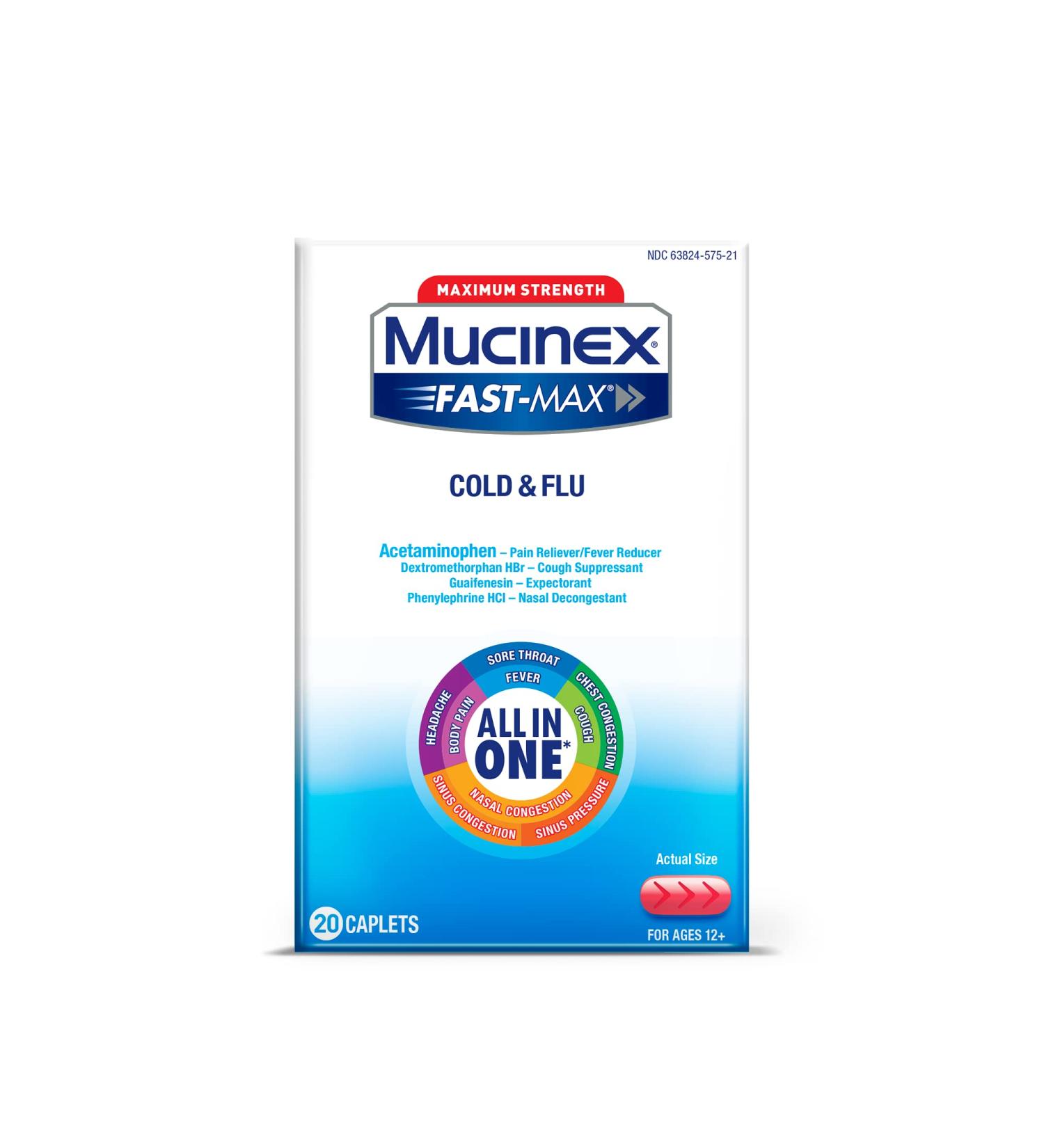 Mucinex Fast-Max Adult Severe Cold Liquid Caplets 20 ct - Fast-Acting Relief - Buy Online on GoSupps.com