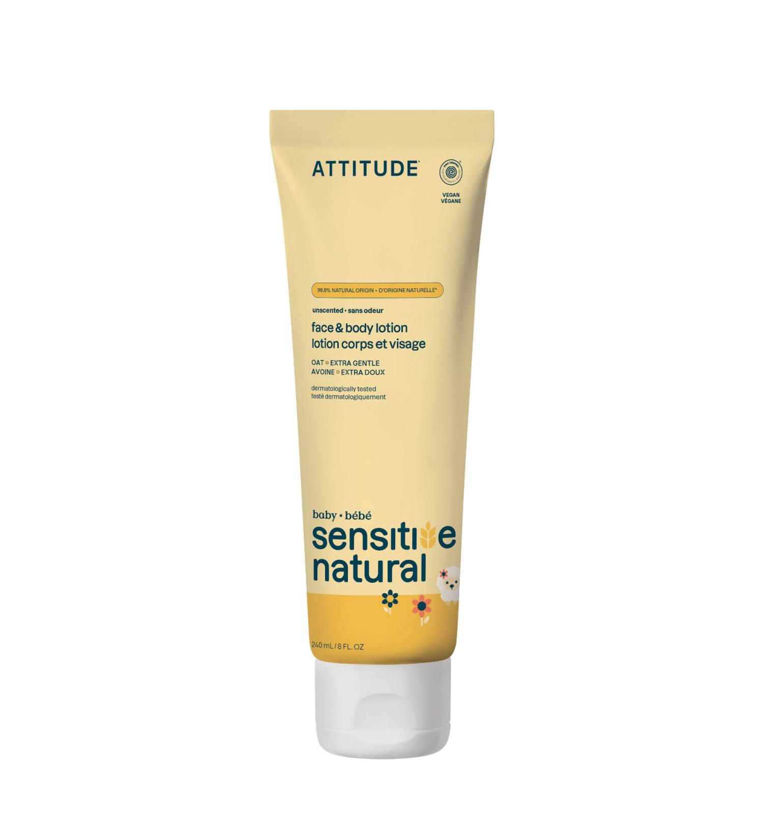 ATTITUDE Baby Lotion for Sensitive Skin with Oat EWG Verified Plant and Mineral-Based Ingredients Vegan Personal Care Products Unscented 8 Fl Oz 8 Fl Oz (Pack of 1) - Buy Online on GoSupps.com