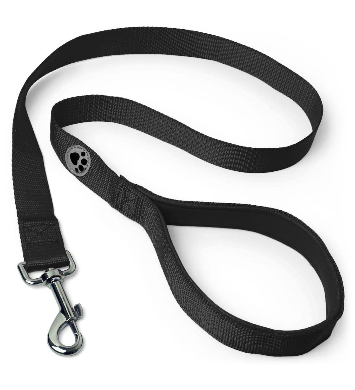 iGadgitz Home U7227 Padded Dog Lead Padded Handle Dog Lead Padded Dog Leash -Black -122cm (1.22m) 4ft 122cm (1.22m) - 4ft Black