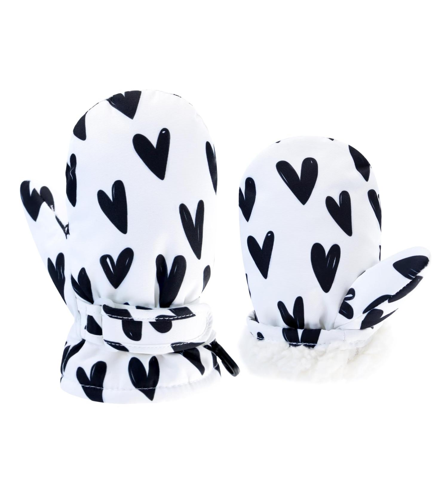Waterproof Toddler Mittens for 3M-5T | Fleece Lined Baby Boys Girls Winter Gloves | Kids Snow Ski Mitten | Infant Warm Glove | Sweet Heart Design | 3-12M Size - Buy Online on GoSupps.com