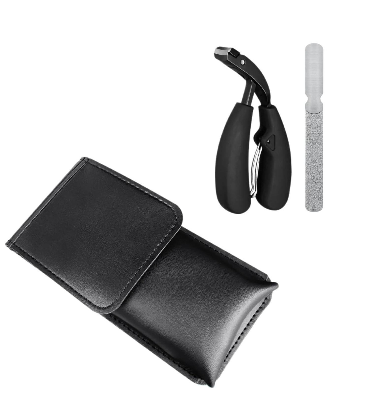 Oblique Head Nail Clippers for Hard/Thick Nails and Toes Large Wide Mouth Splash Resistant Adult Nail Clippers (Color : Black Set) - Buy Online on GoSupps.com