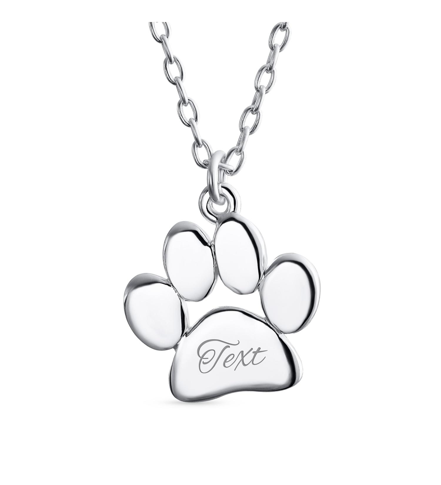 Initialee A-Z Pet Paw Jewelry for Women & Teens | Polished Rose & Yellow Gold | .925 Sterling Silver Engravable Dog & Cat Accessories - Buy Online on GoSupps.com