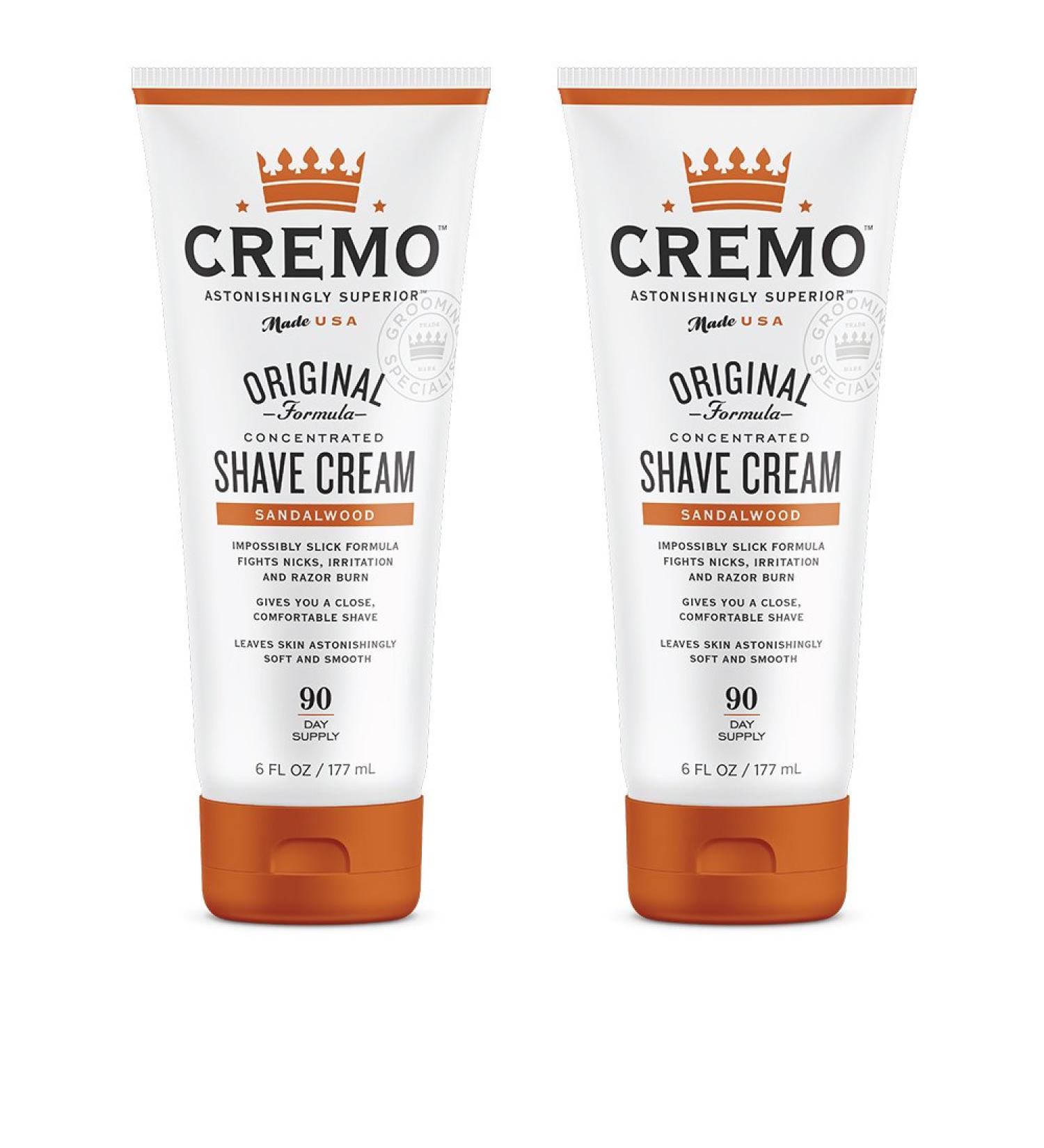 Cremo Barber Grade Sandalwood Shave Cream - 6 Fl Oz (2 Pack) - Buy Online on GoSupps.com