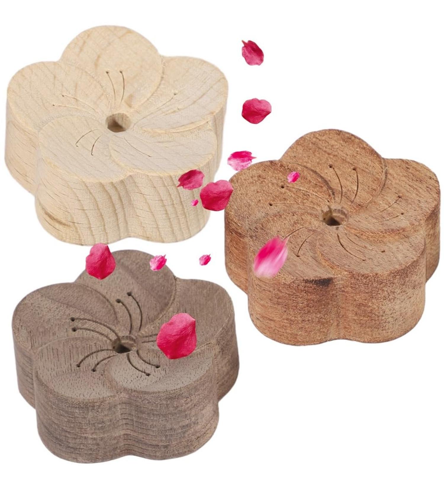 Small Plum Blossom Diffuser - 3 Pcs Wooden Essential Oil Aromatherapy Diffuser for Home Office Spa & Yoga - Air Freshener & Natural Fragrance - Buy Online on GoSupps.com