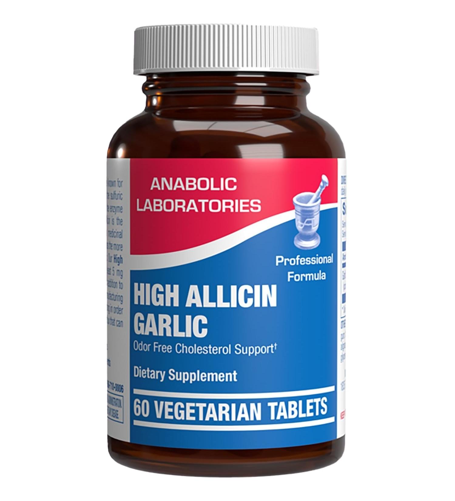 High Allicin Odorless Garlic Pills - Clinical Formula Allicin Supplement for Heart and Immune Support - Vegetarian Non-GMO & Made in The USA in cGMP Facilities - 60 Servings - Buy Online on GoSupps.com